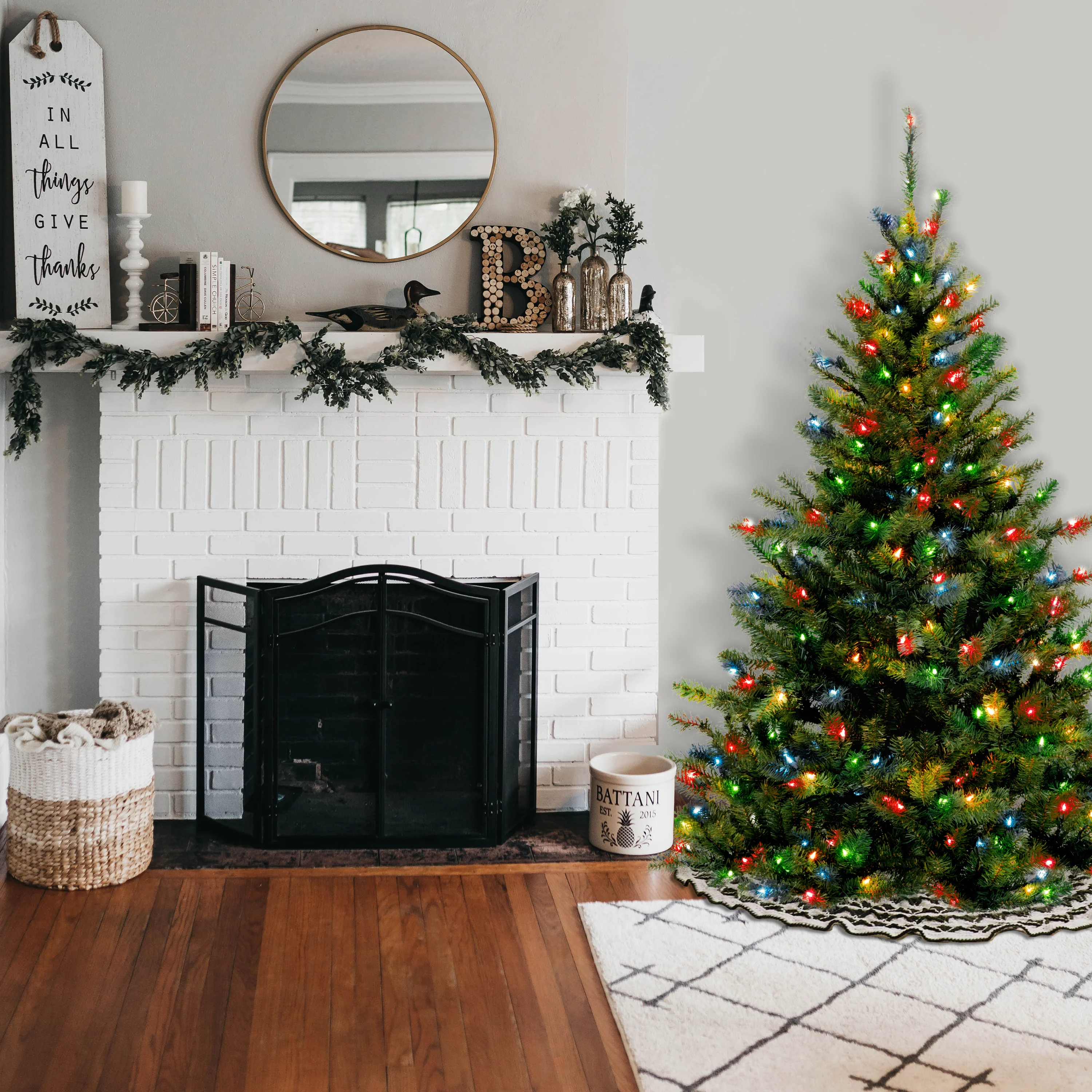 6 ft. Pre-Lit Kincaid Spruce Tree with Multicolor Lights, Plug-In - Image 7
