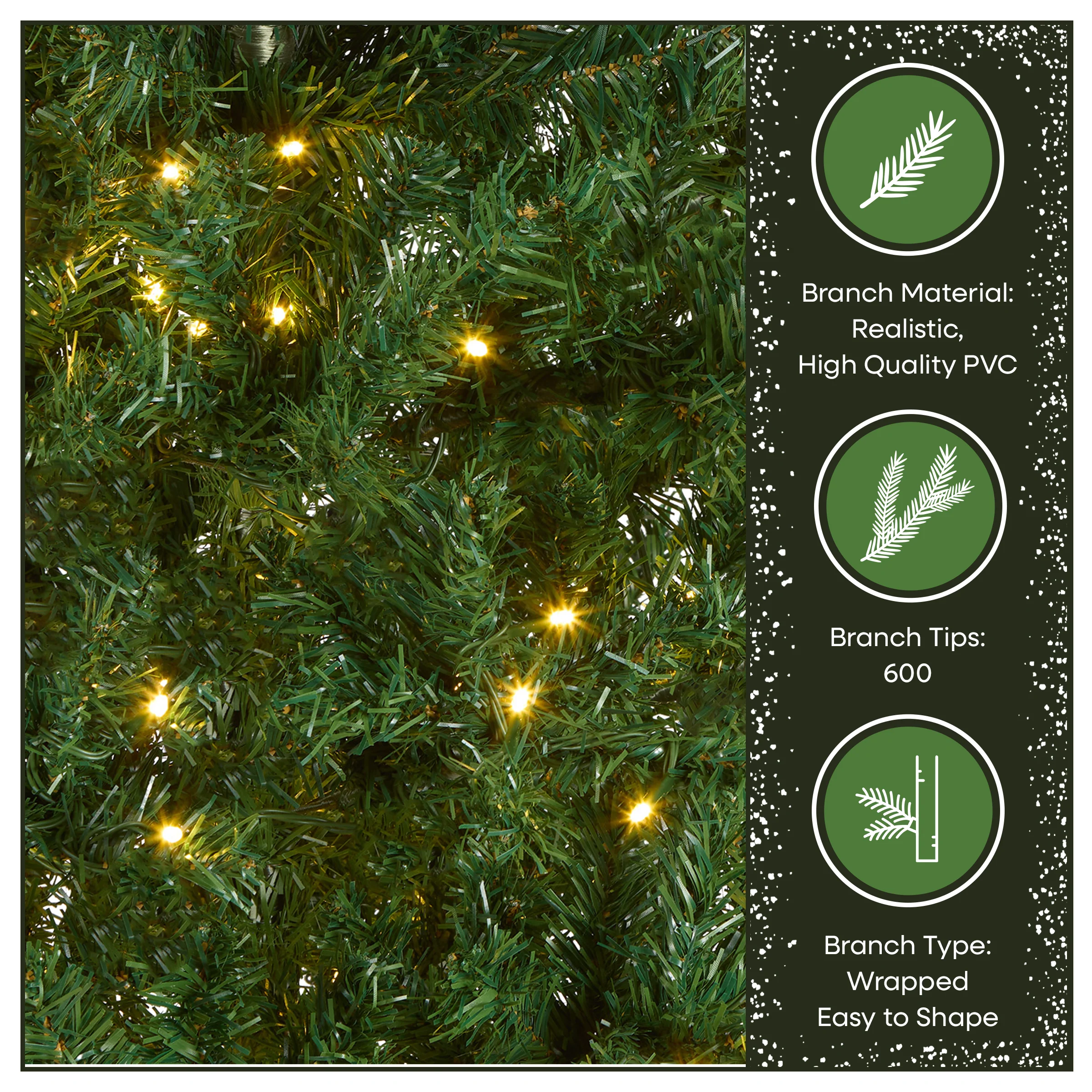 6 ft. Pre-Lit Linden Spruce Tree with Warm White LED Lights - Image 8