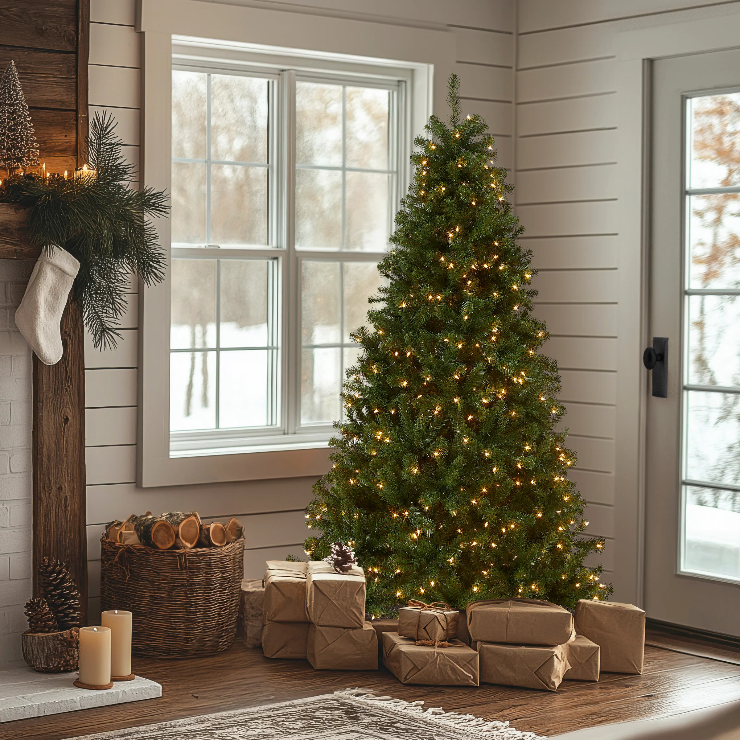 6 ft. Pre-Lit North Valley Spruce Tree with Clear Lights, Plug-In - Image 2