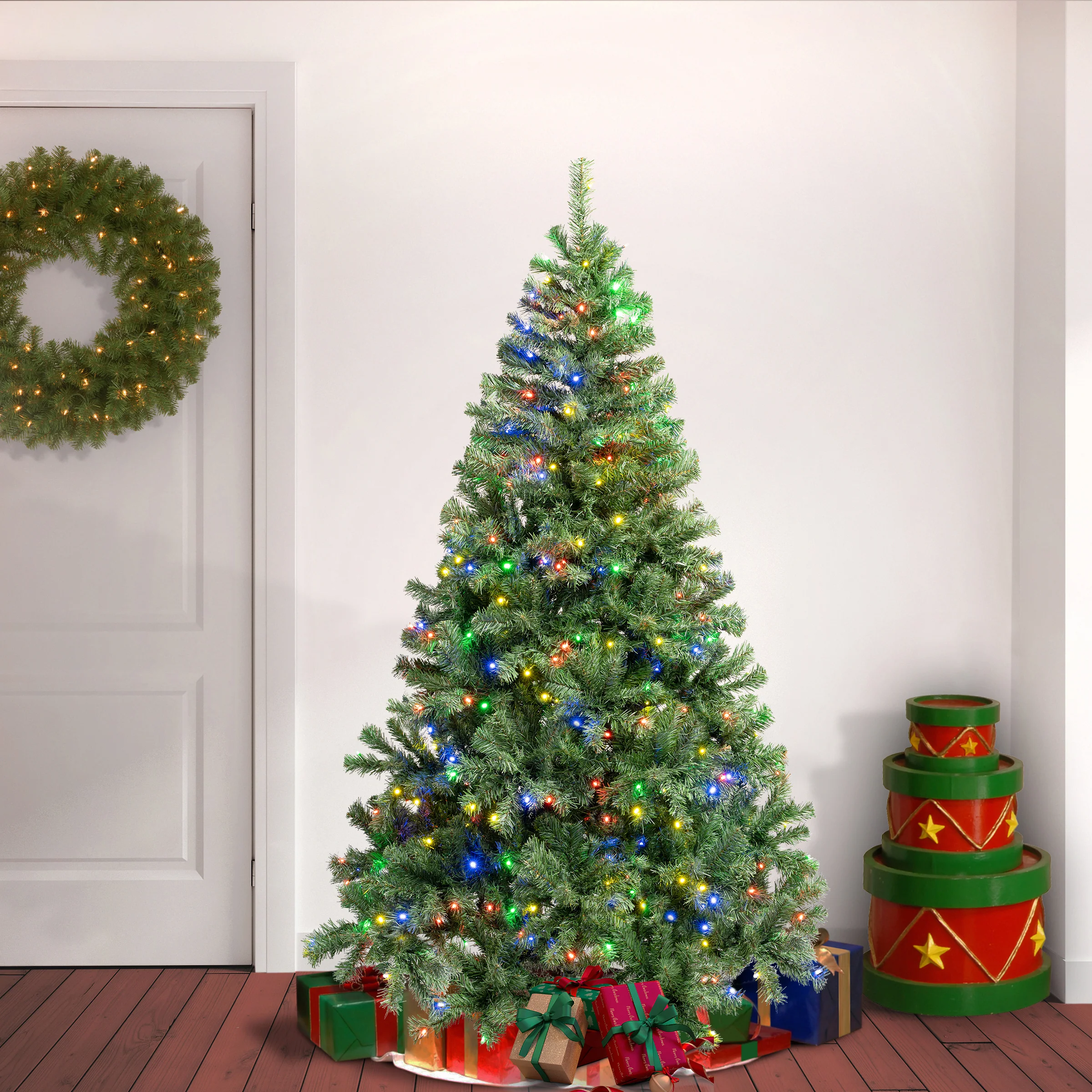 6 ft. Pre-Lit Sagamore Tree with Multi LED Lights, Plug-In - Image 2