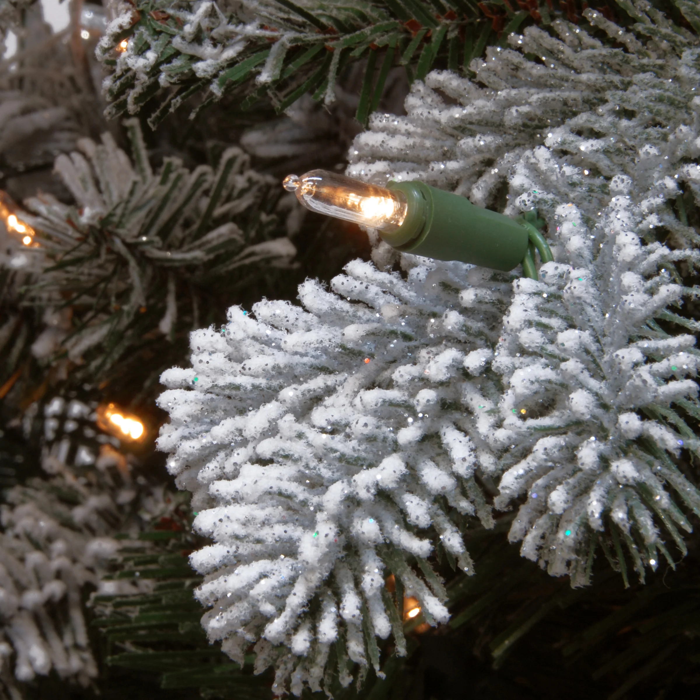 6 ft. Pre-Lit Snowy Sheffield Spruce Slim with Clear Lights - Image 5