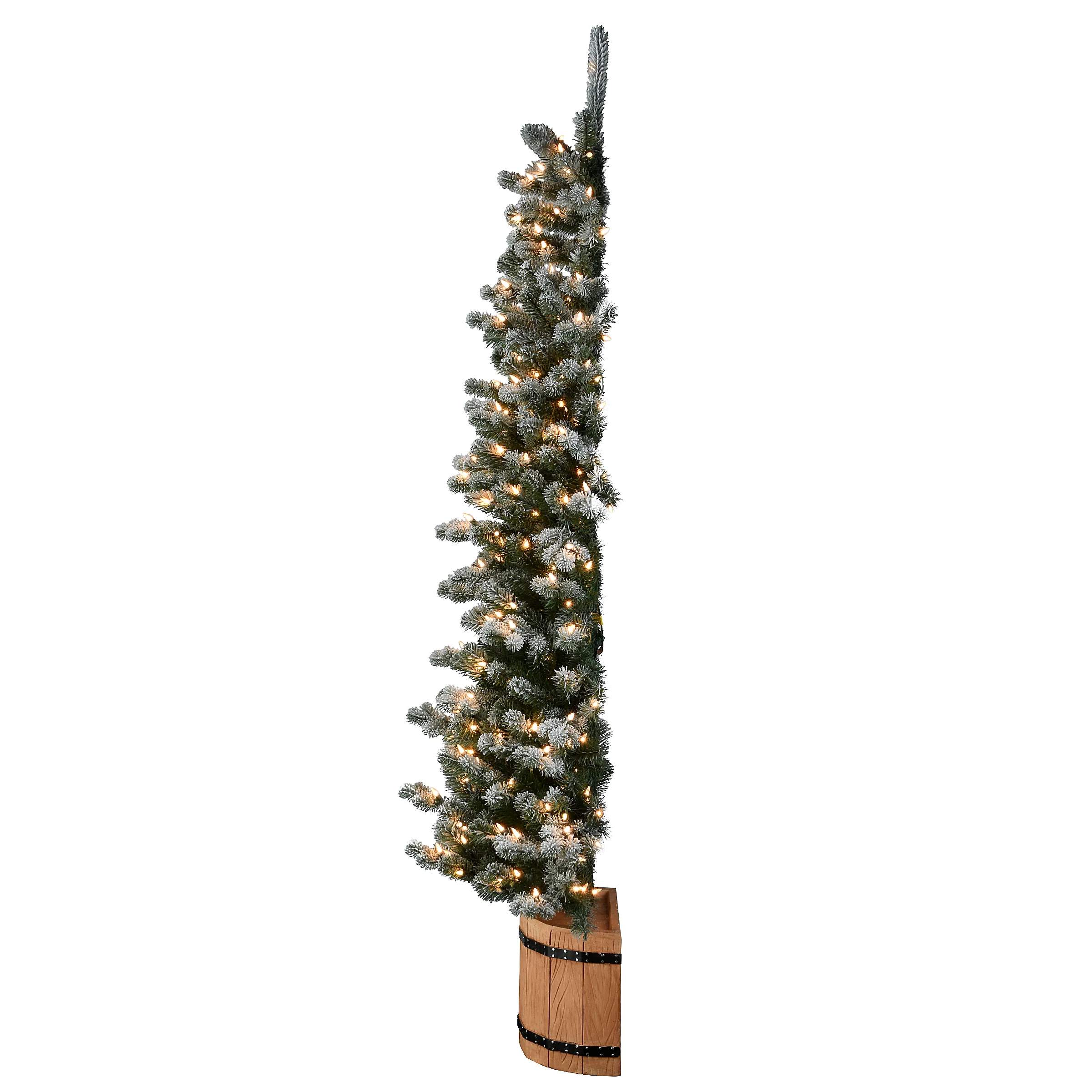 6 ft. Pre-Lit Snowy Sheffield Spruce Slim with Clear Lights - Image 6