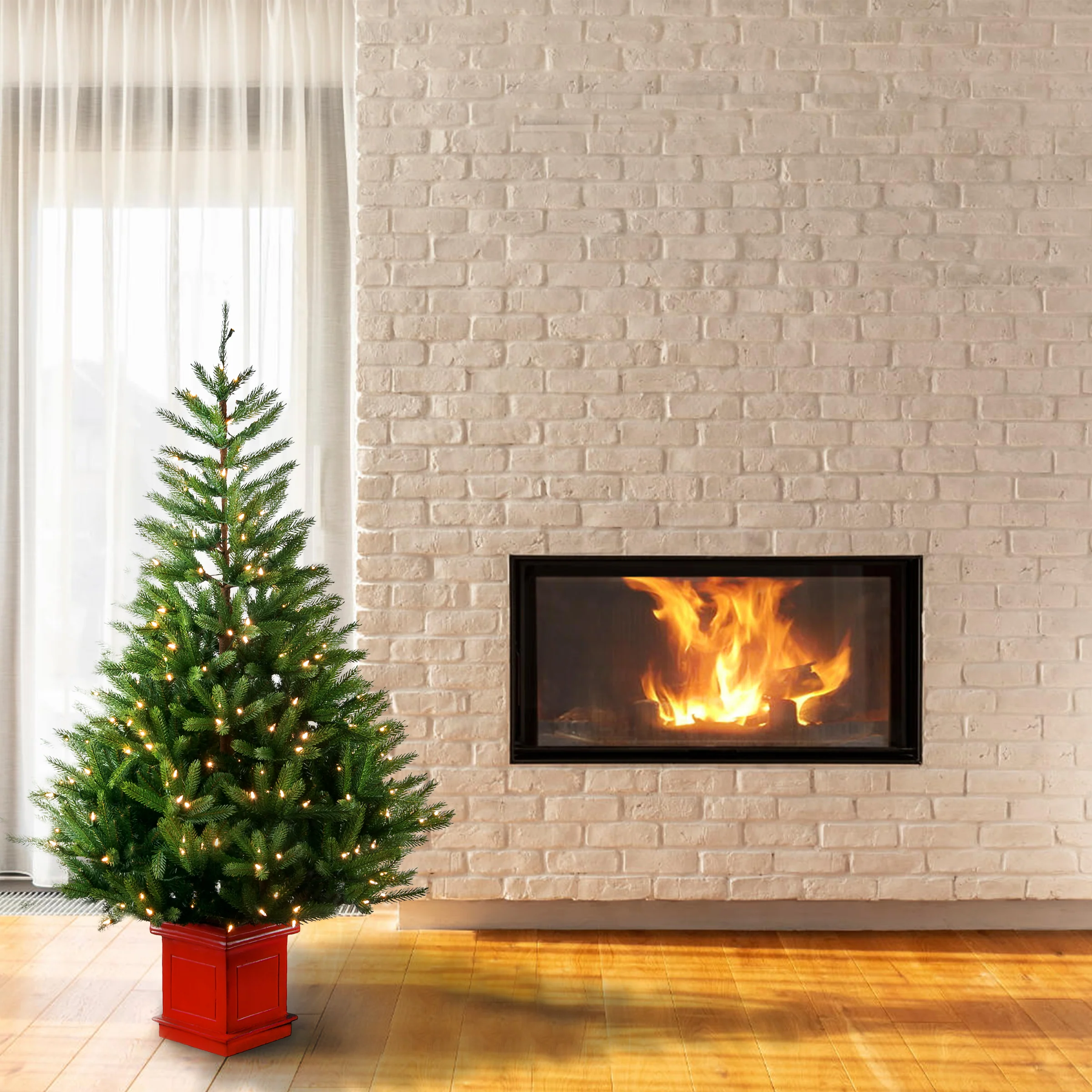 6 ft. Pre-Lit Topeka Spruce Tree with Clear Lights - Image 2