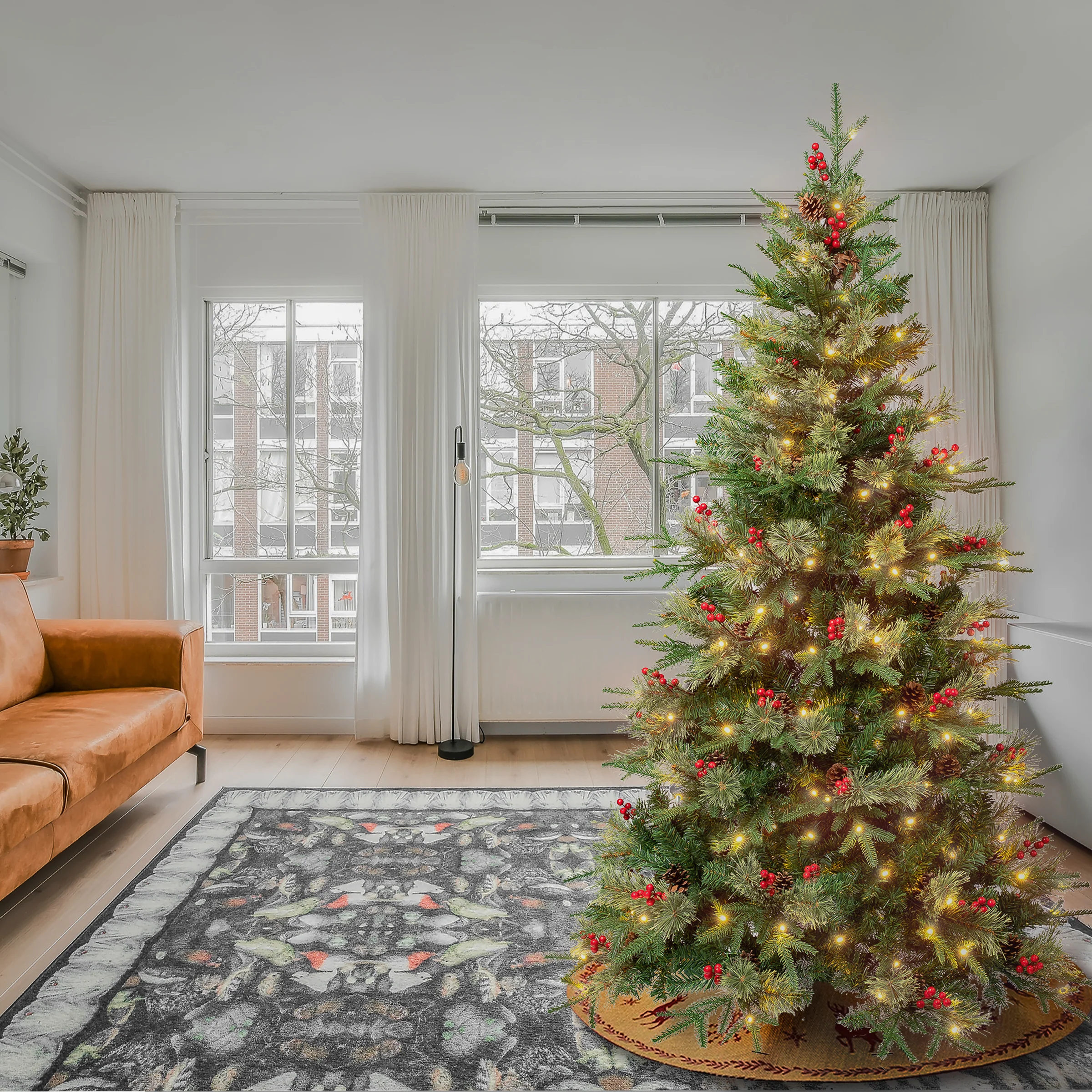 6 ft. Pre-Lit Virginia Pine Mixed Tree with LED Lights, Plug-In - Image 2