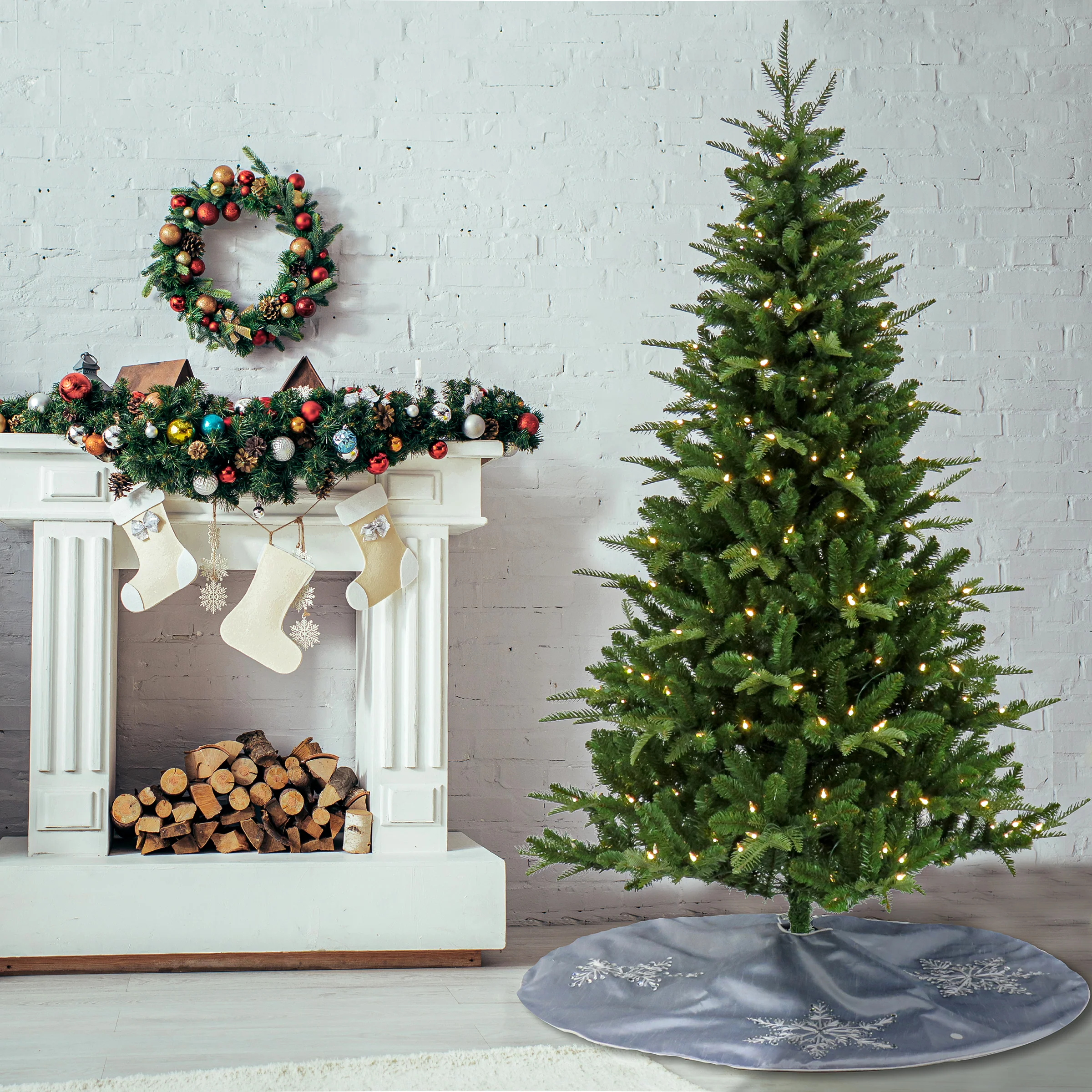 6 ft. Pre-Lit Whatcom Pine Tree with LED Lights, Plug-In - Image 2