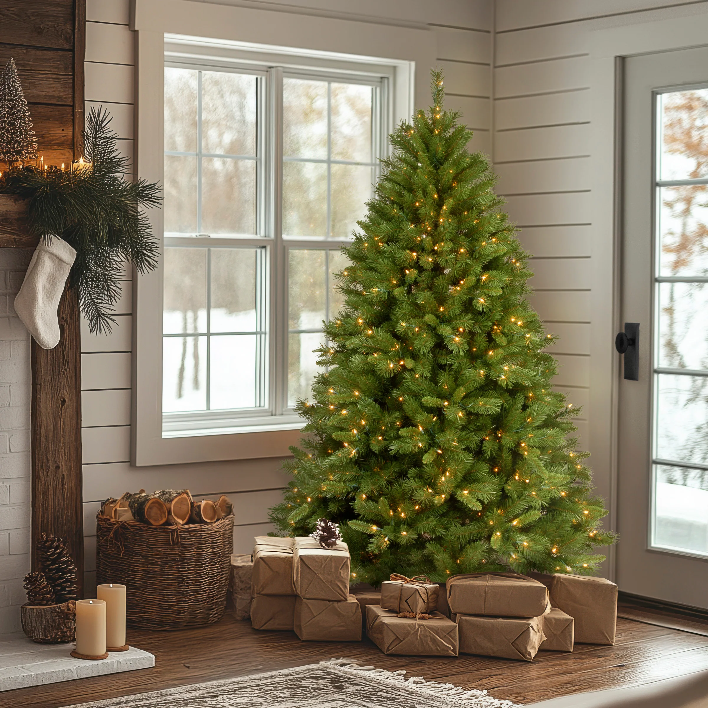 6 ft. Pre-Lit Winchester Pine Tree with Clear Lights, Plug-In - Image 2