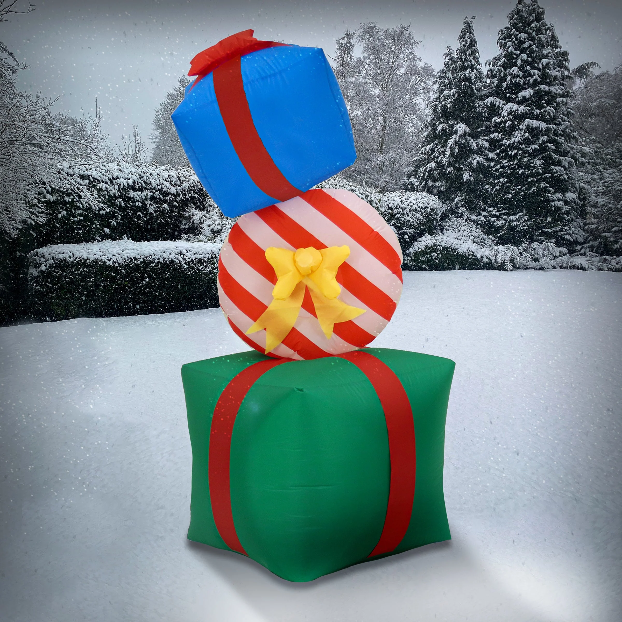 6 ft. Inflatable Blow Up Giftbox Combination, Plug-In - Image 4