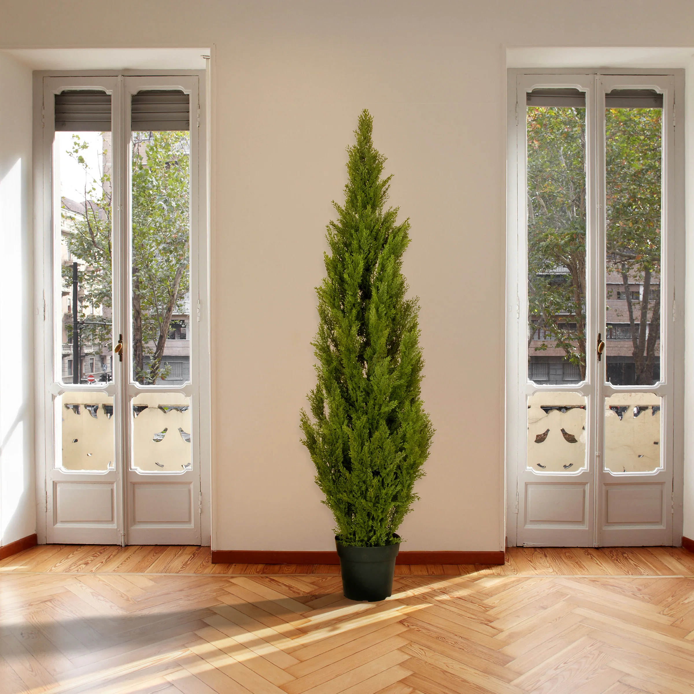 65 in. Cedar Topiary Tree in Dark Green Round Growers Pot - Image 2