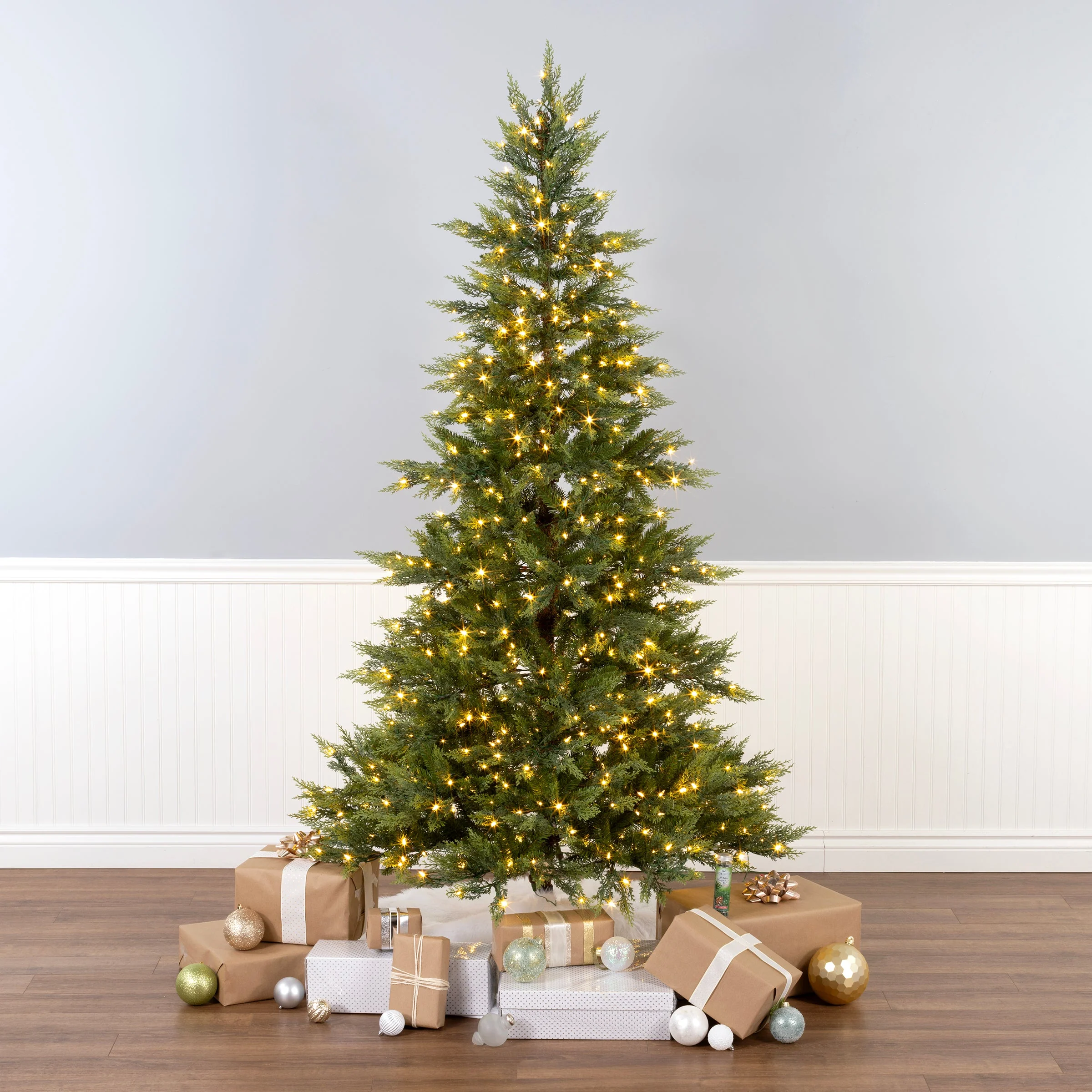 6.5 ft. Festive Fern Tree with Clear Lights, Plug-In - Image 4