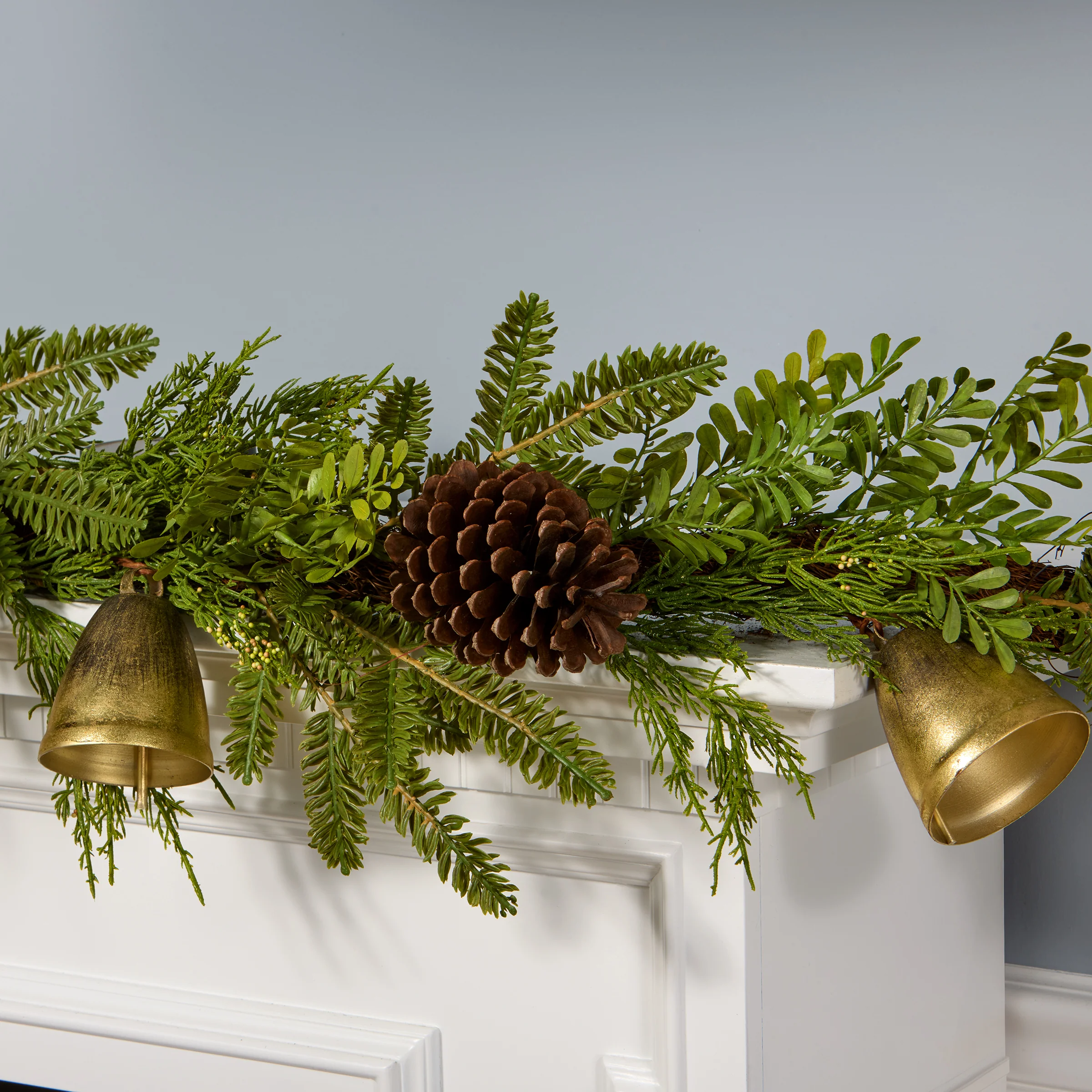 6 ft. Christmas Bells Pine Garland - Image 6