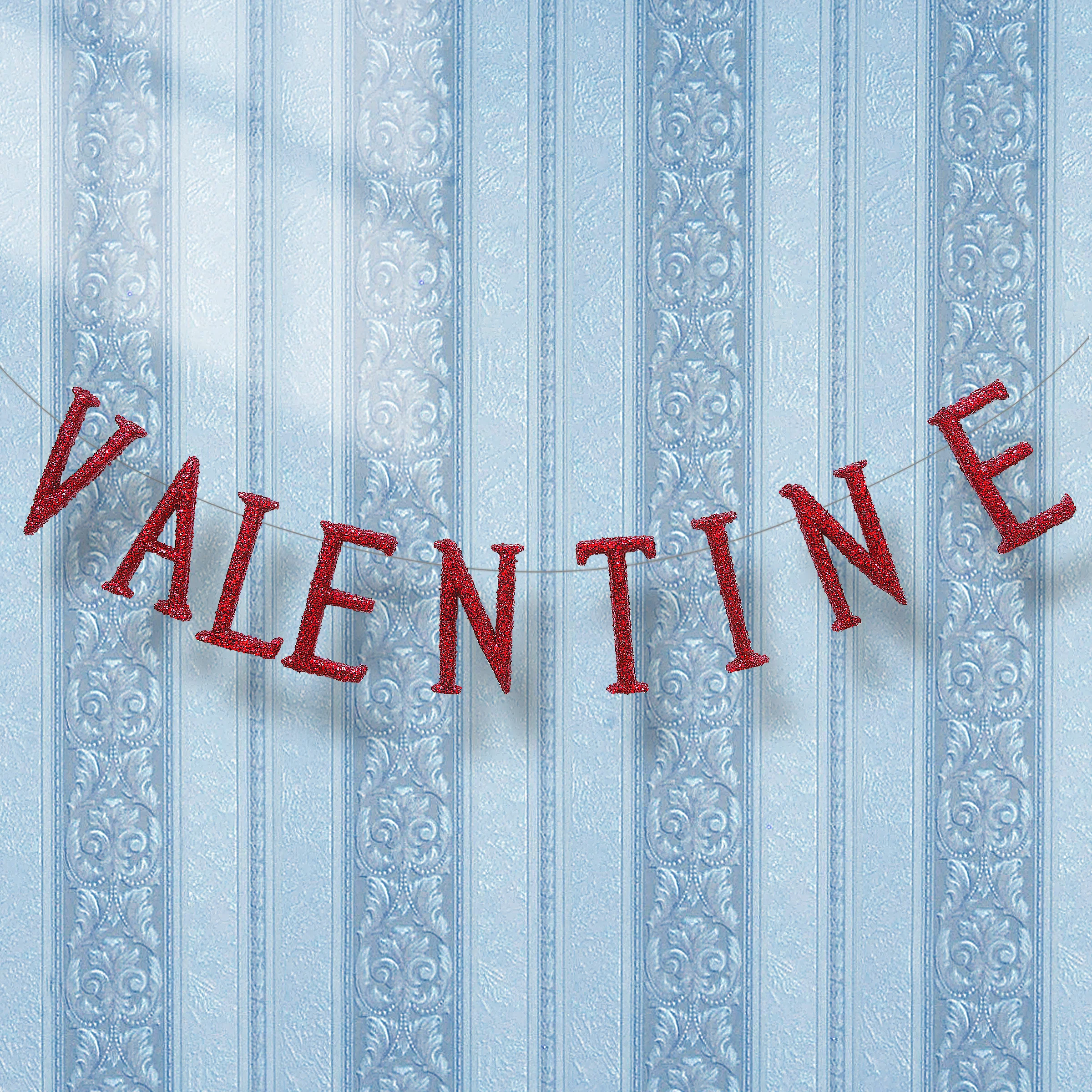 6 ft. Valentine's Banner Decorated with Red Glitter - Image 2