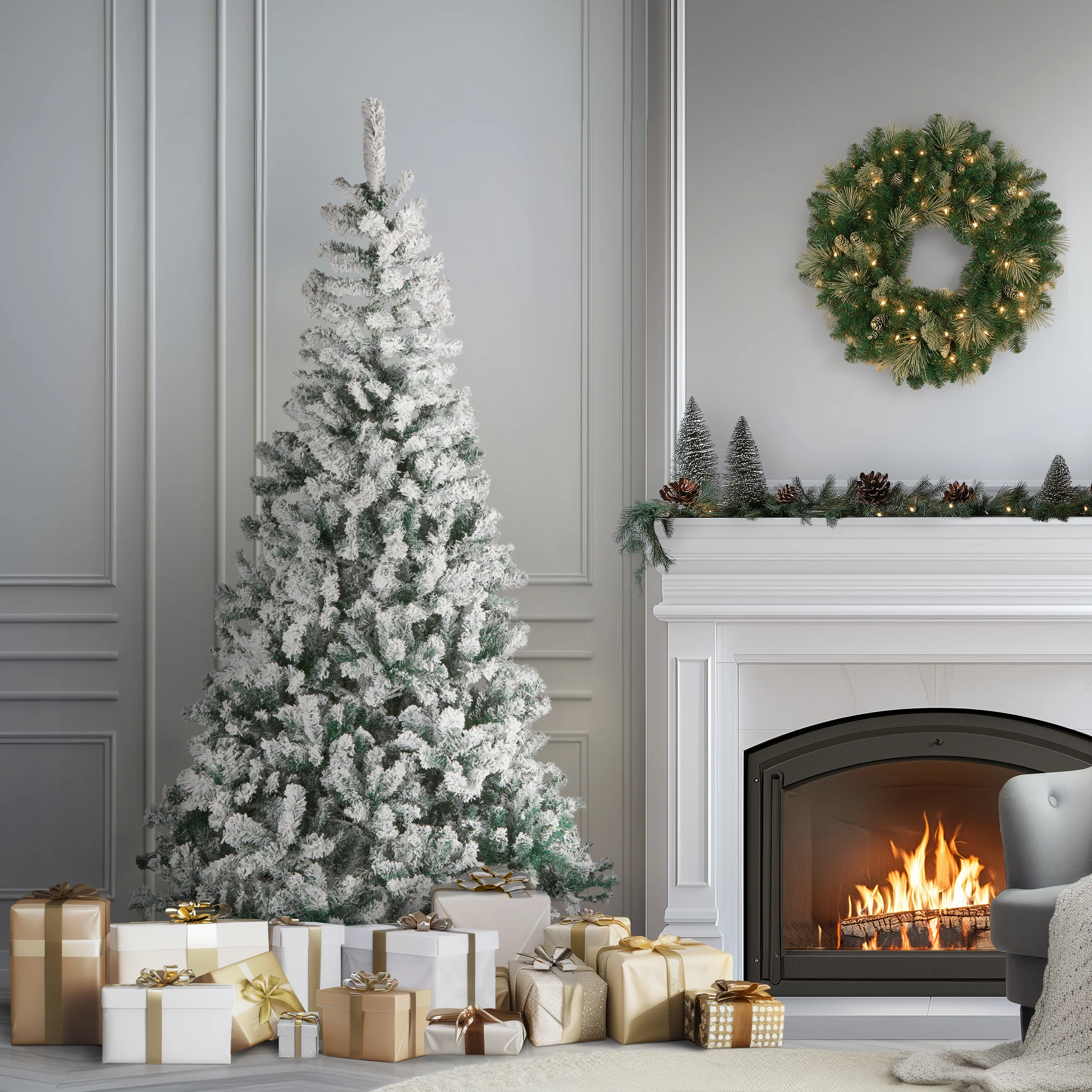 7.5 ft. Acacia Flocked Tree - Image 3