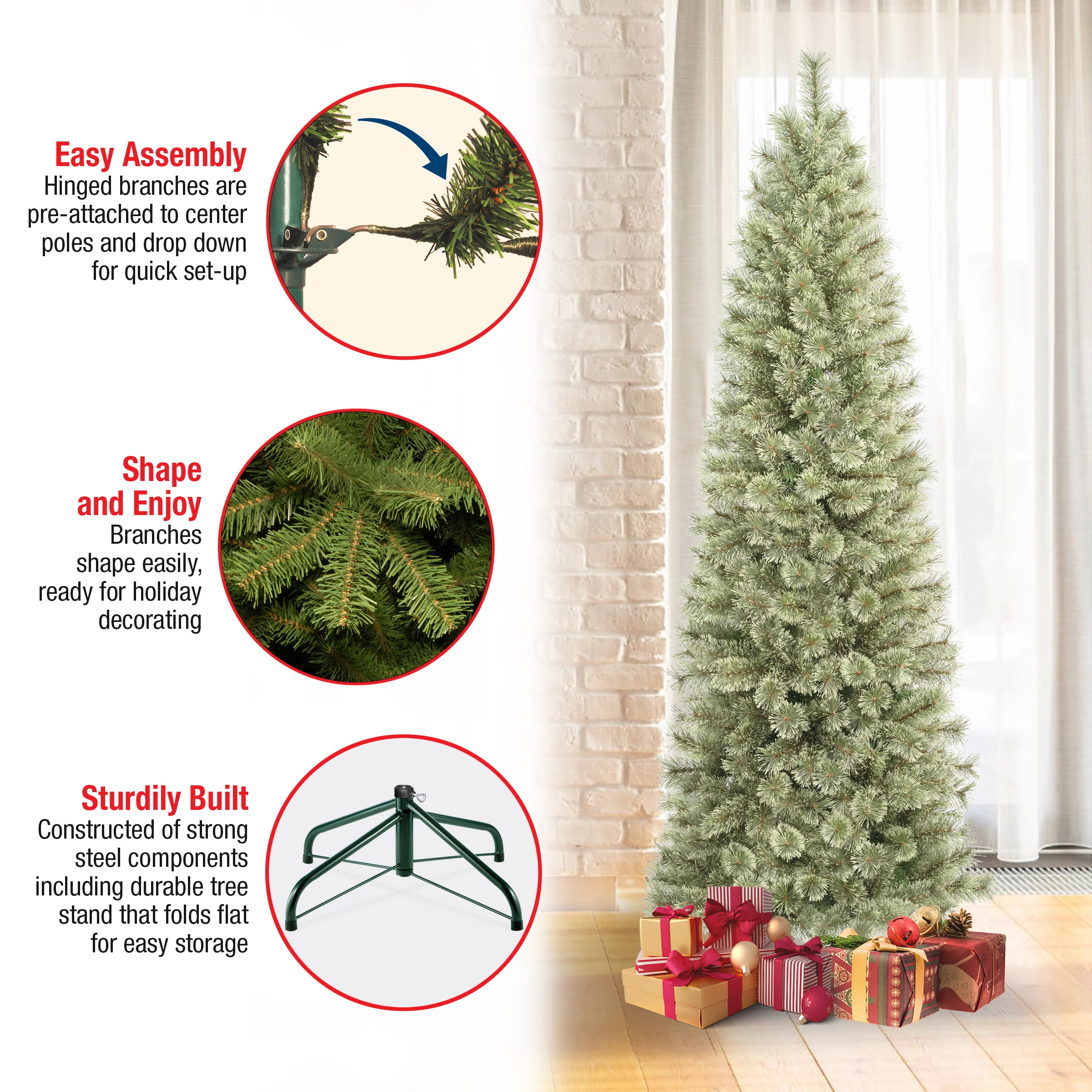 7.5 ft. Arcadia Pine Cashmere Slim Tree - Image 5