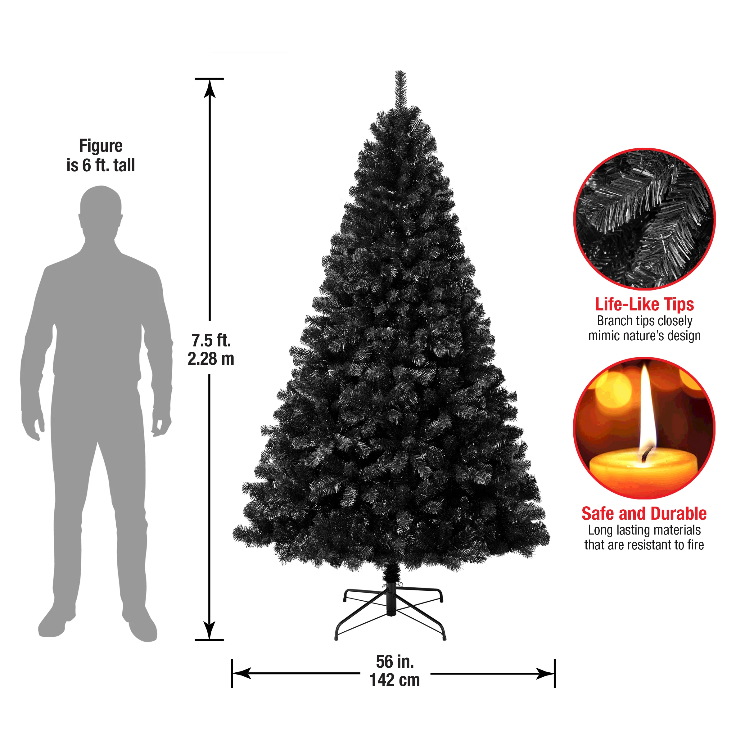 7.5 ft. Color Pop Black Tree - Image 4