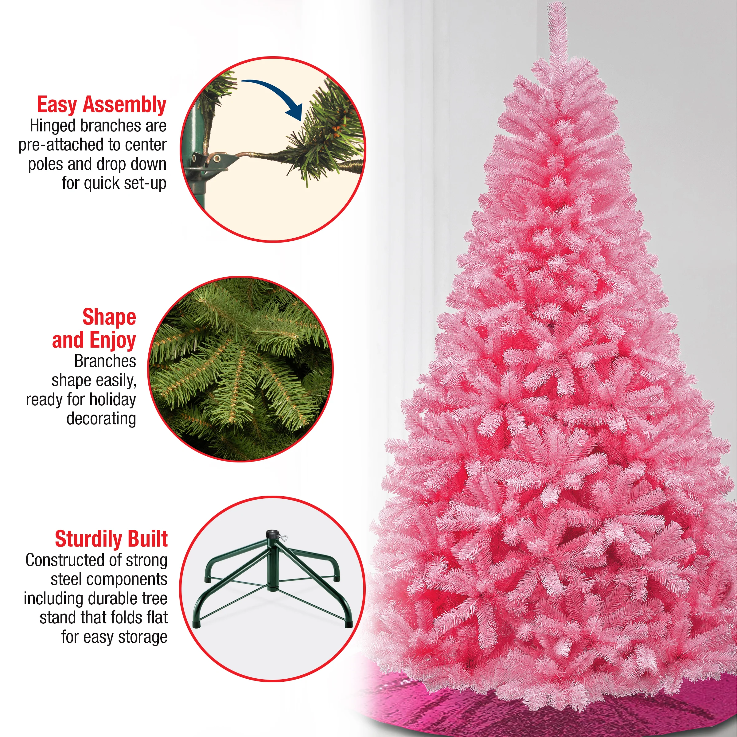 7.5 ft. Color Pop Pink Tree - Image 5