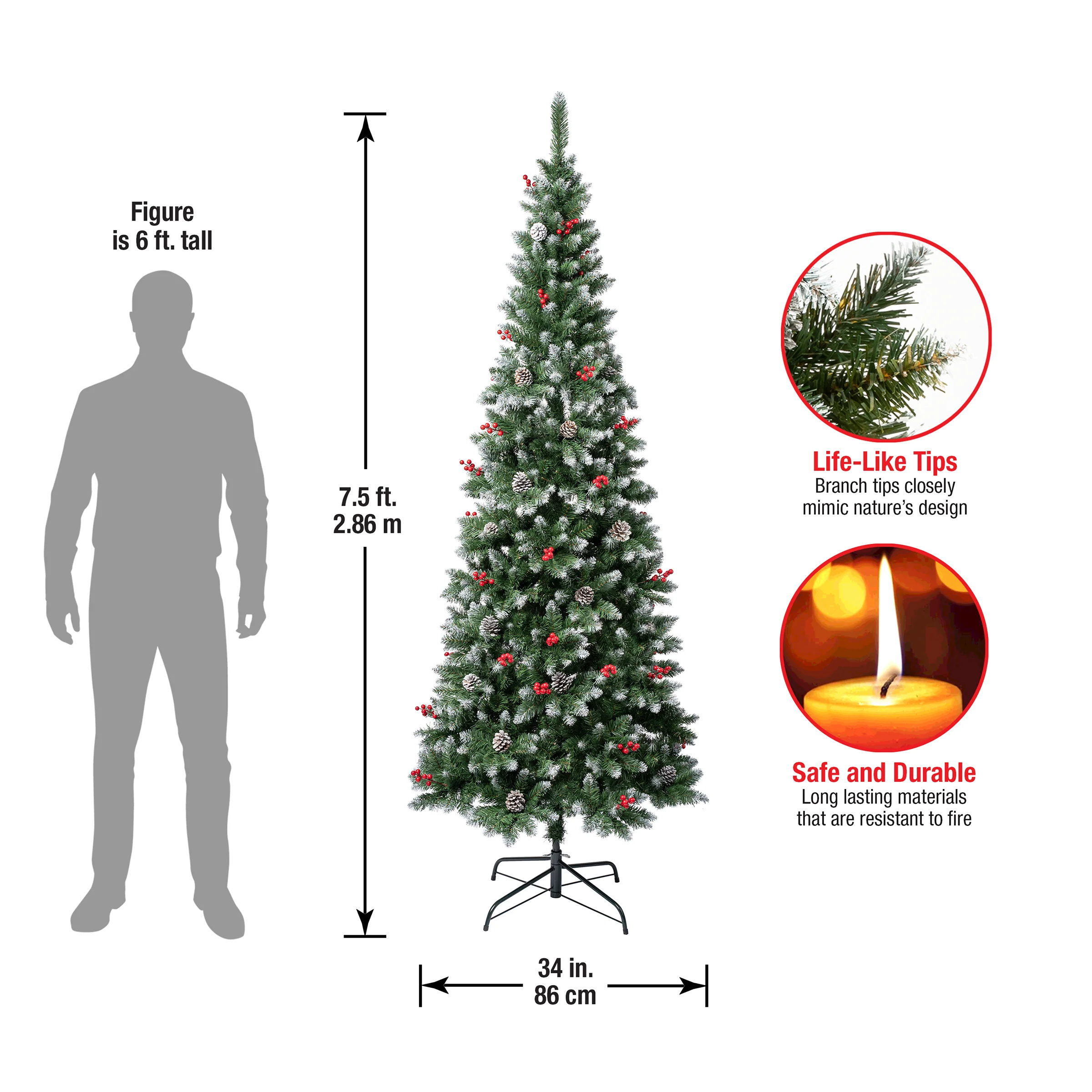 7.5 ft. Cullen Slim Tree - Image 4
