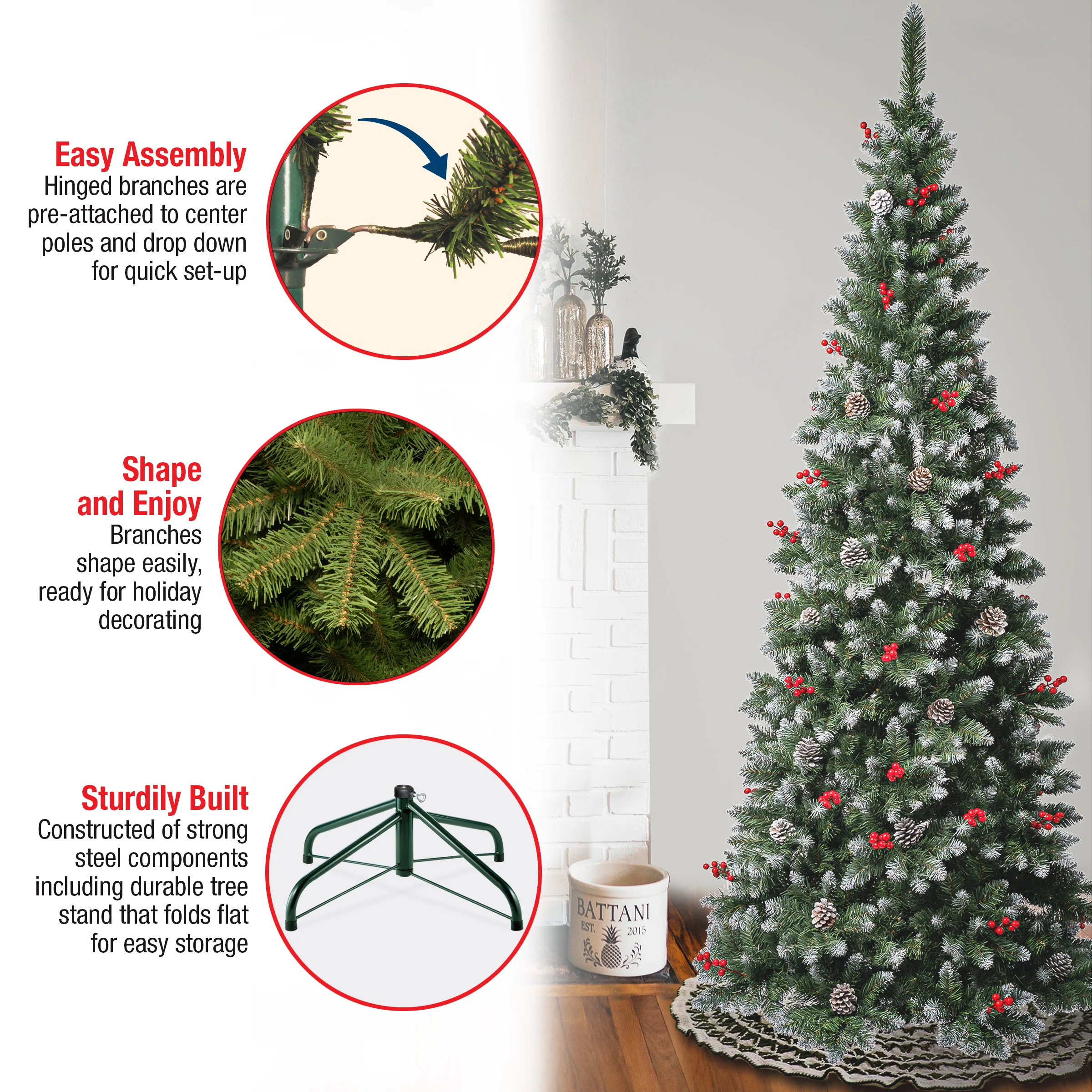 7.5 ft. Cullen Slim Tree - Image 5
