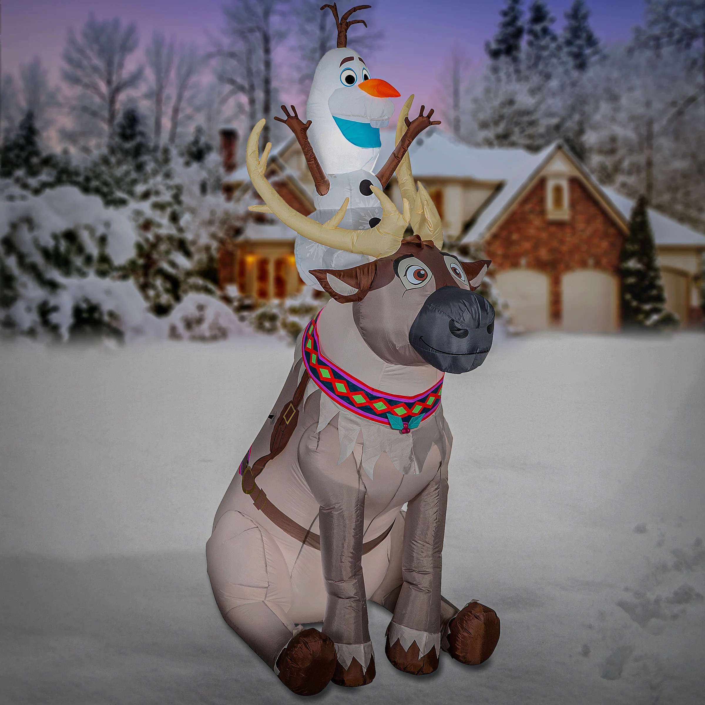 7.5 ft. Inflatable Olaf and Sven - Image 2