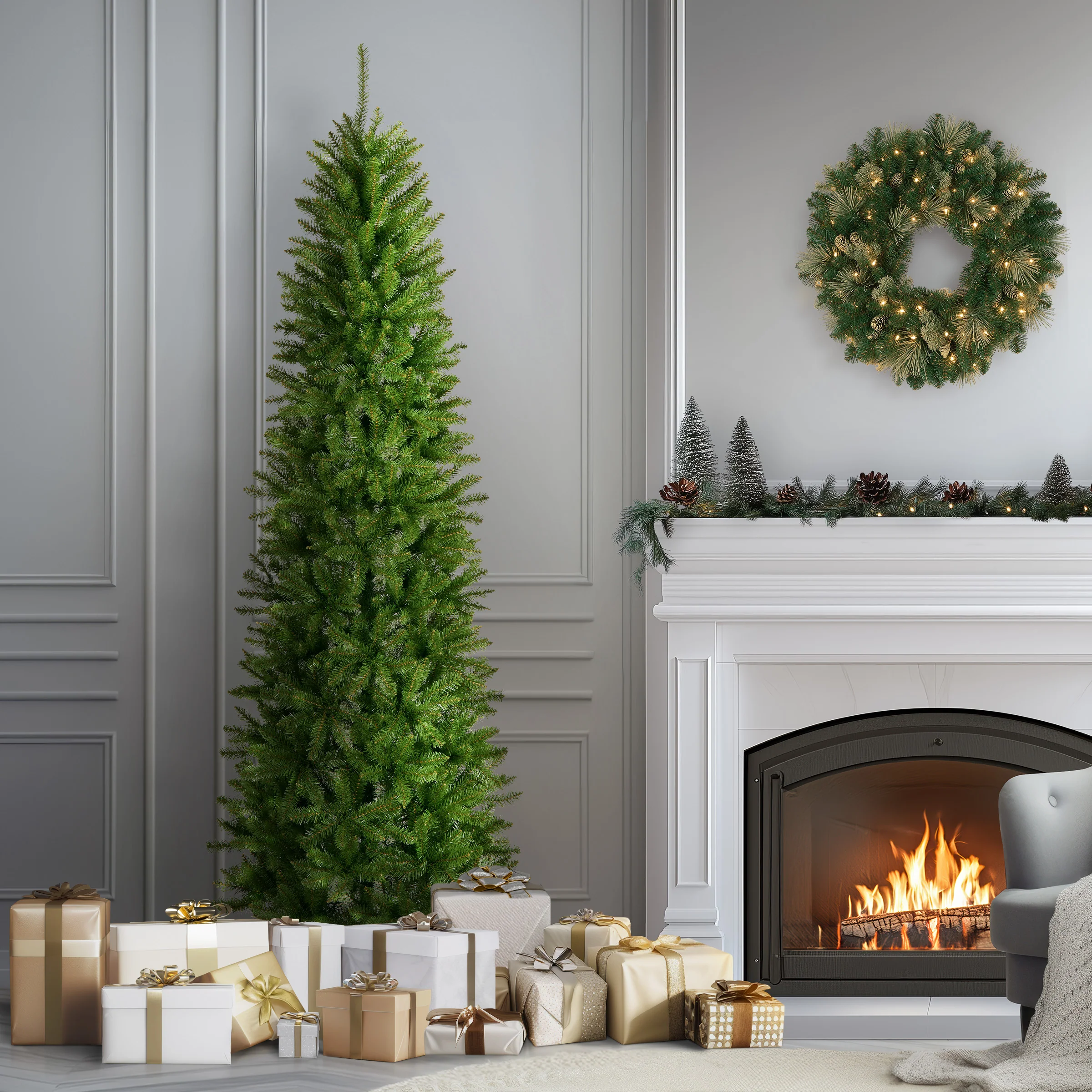 7.5 ft. Kingswood Fir Pencil Slim Tree - Image 3