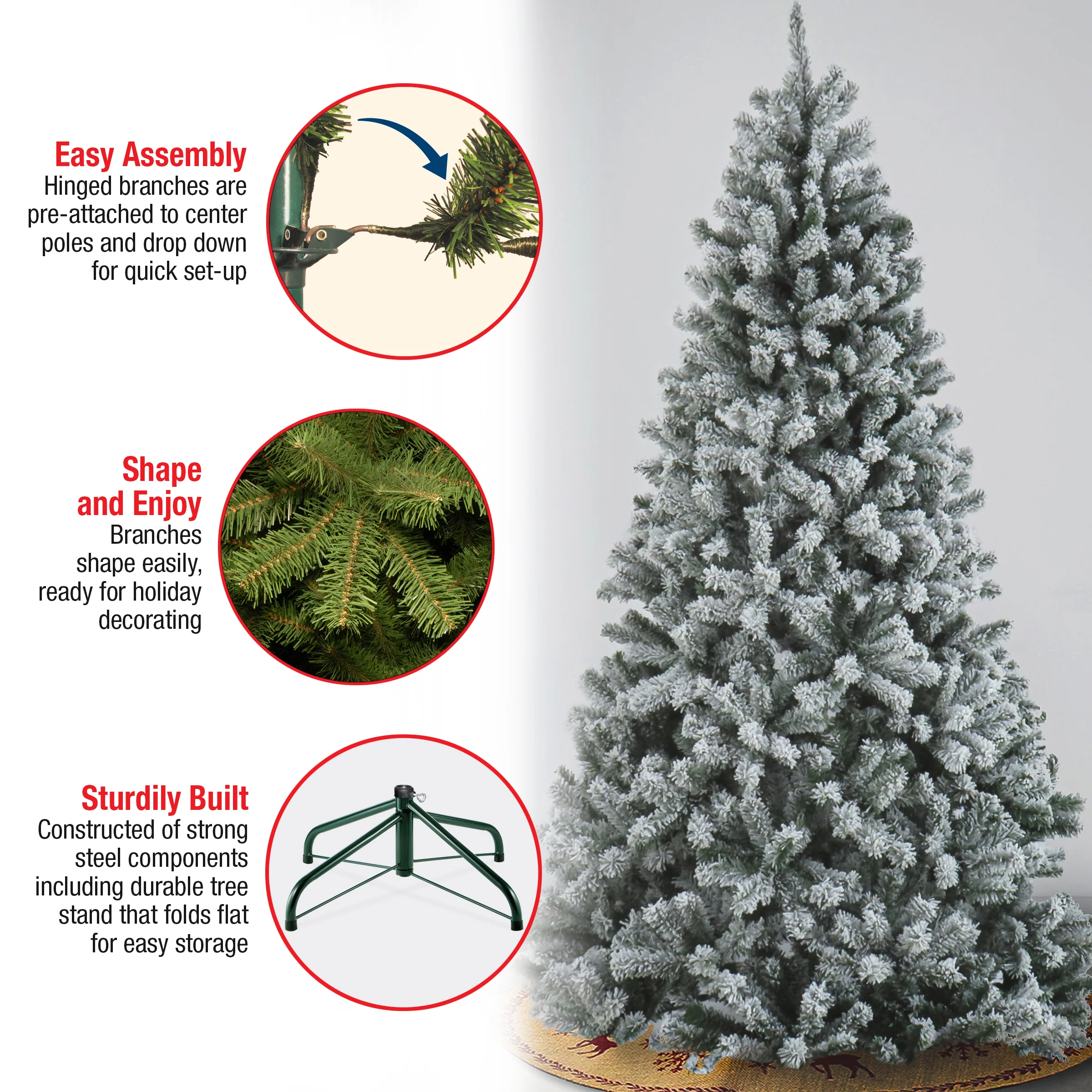 7.5 ft. North Valley Spruce Tree with Snow Dusted Braches - Image 6