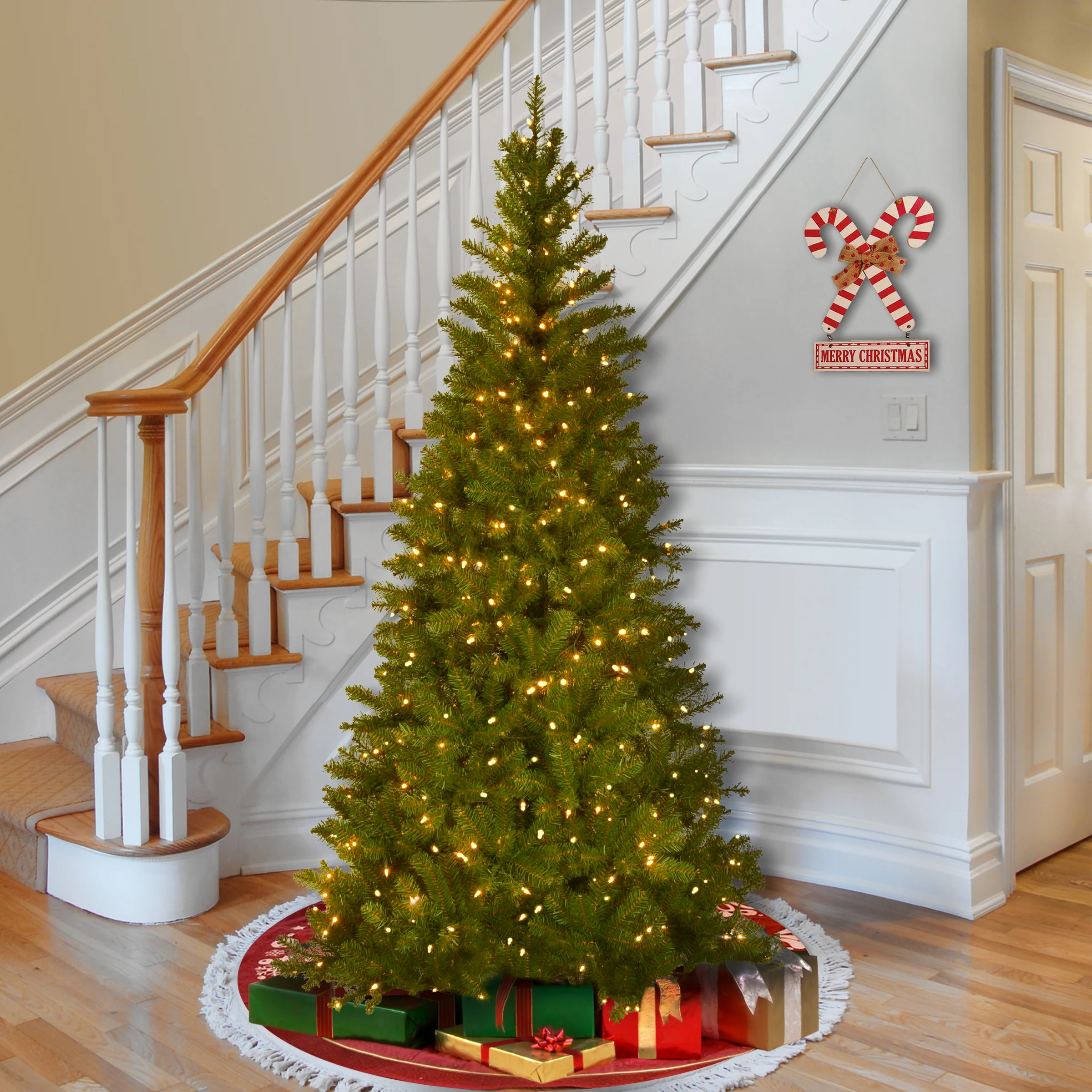 7.5 ft. Pre-Lit Aspen Spruce Slim Tree with Clear Lights, Plug-In - Image 15