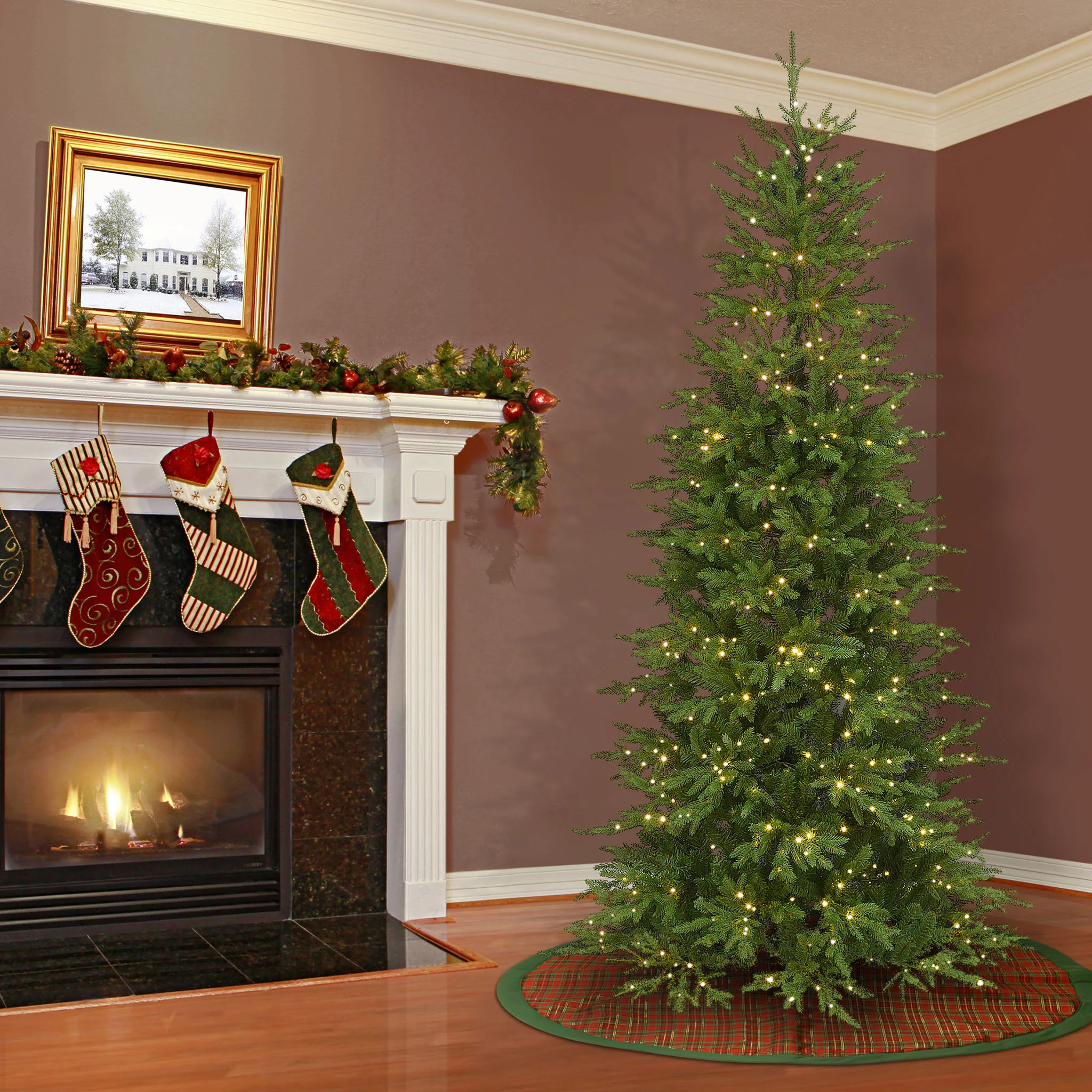 7.5 ft. Pre-Lit Bedminster Spruce Slim Tree with Dual Color LED Infinity Lights - Image 2