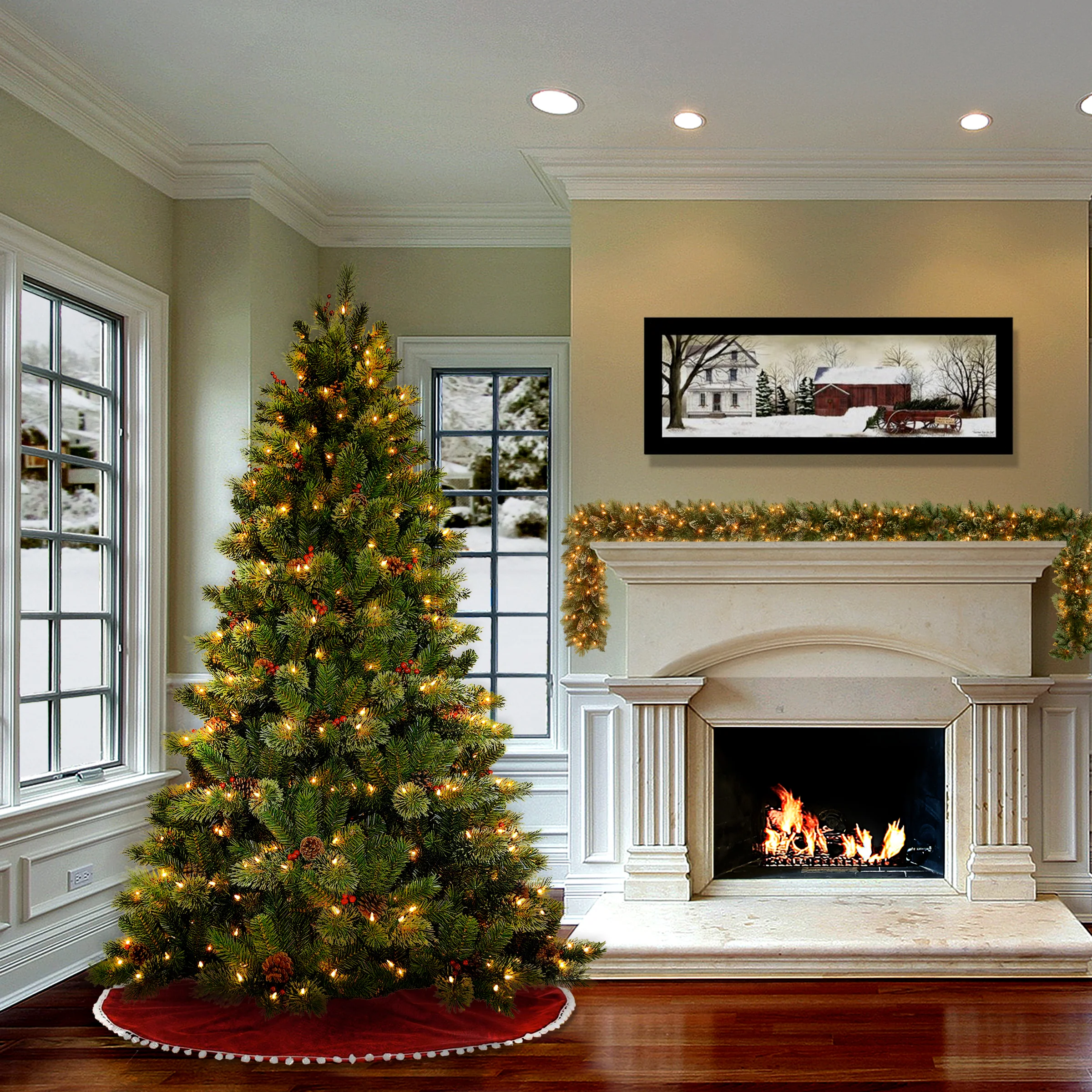 7.5 ft. Pre-Lit Cashmere Decorated Tree with Clear Lights - Image 2