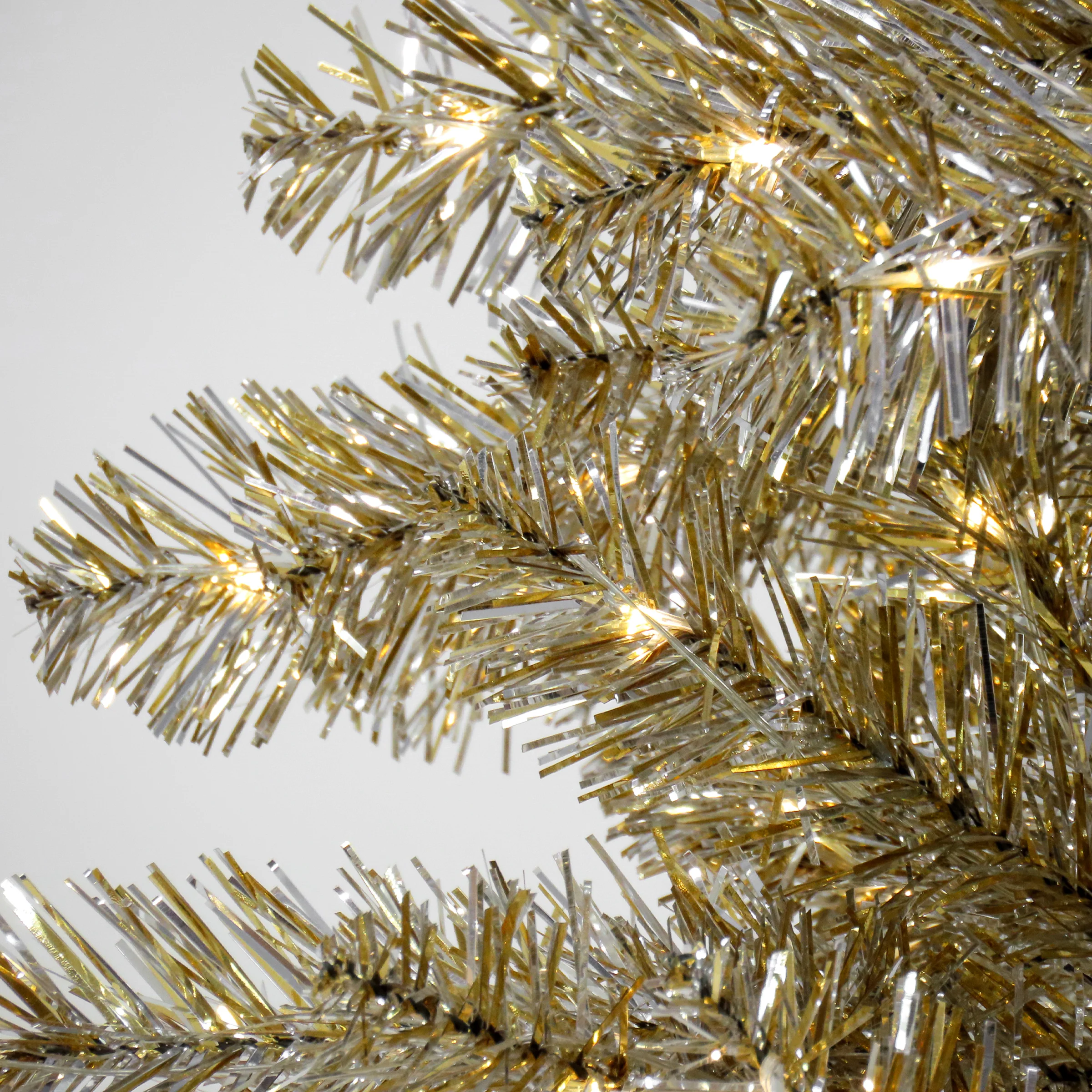 7.5 ft. Pre-Lit Christmas Platinum Metallic Tree, Plug-In - Image 3