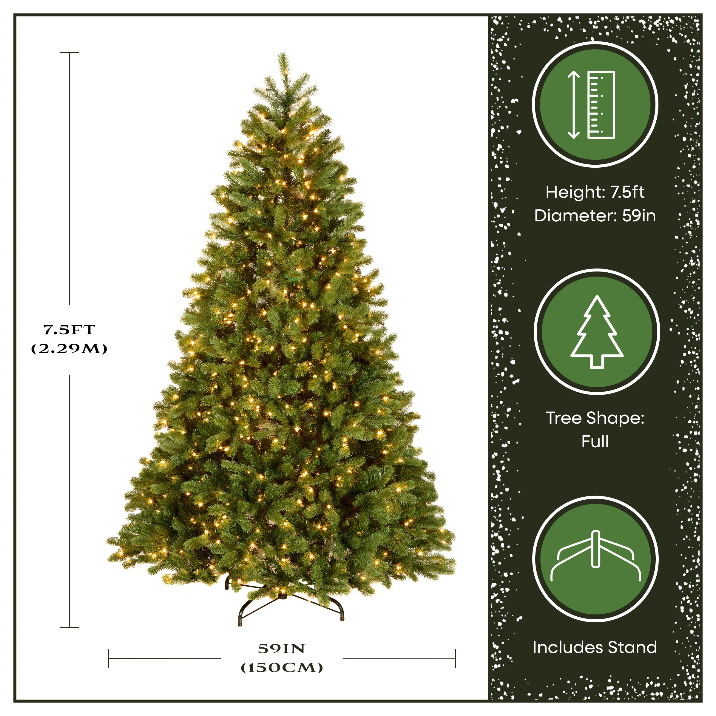 7.5 ft. Pre-Lit Downswept Douglas Fir Tree with 750 Clear Lights & 1867 Branch Tips - Image 3