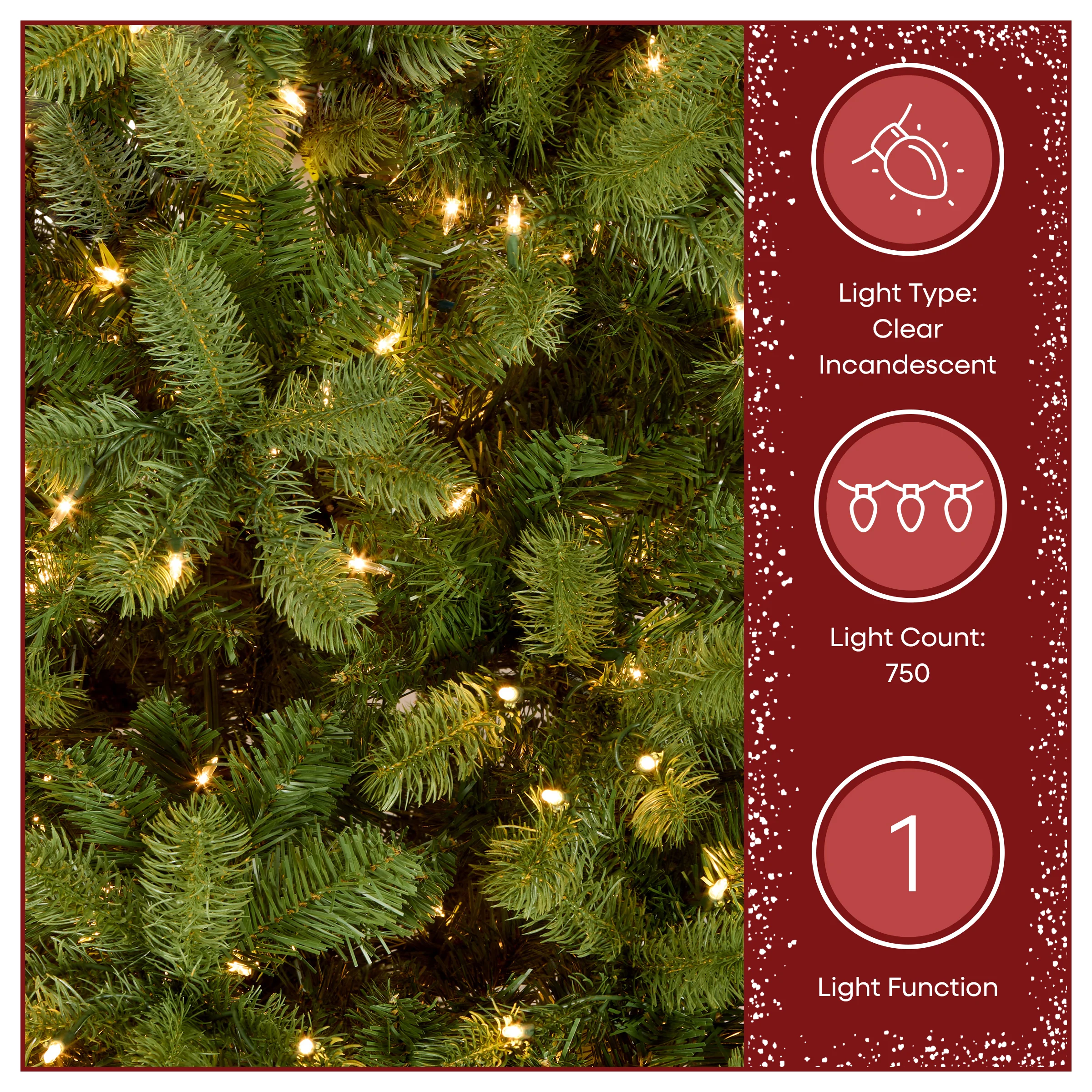 7.5 ft. Pre-Lit Downswept Douglas Fir Tree with 750 Clear Lights & 1867 Branch Tips - Image 5