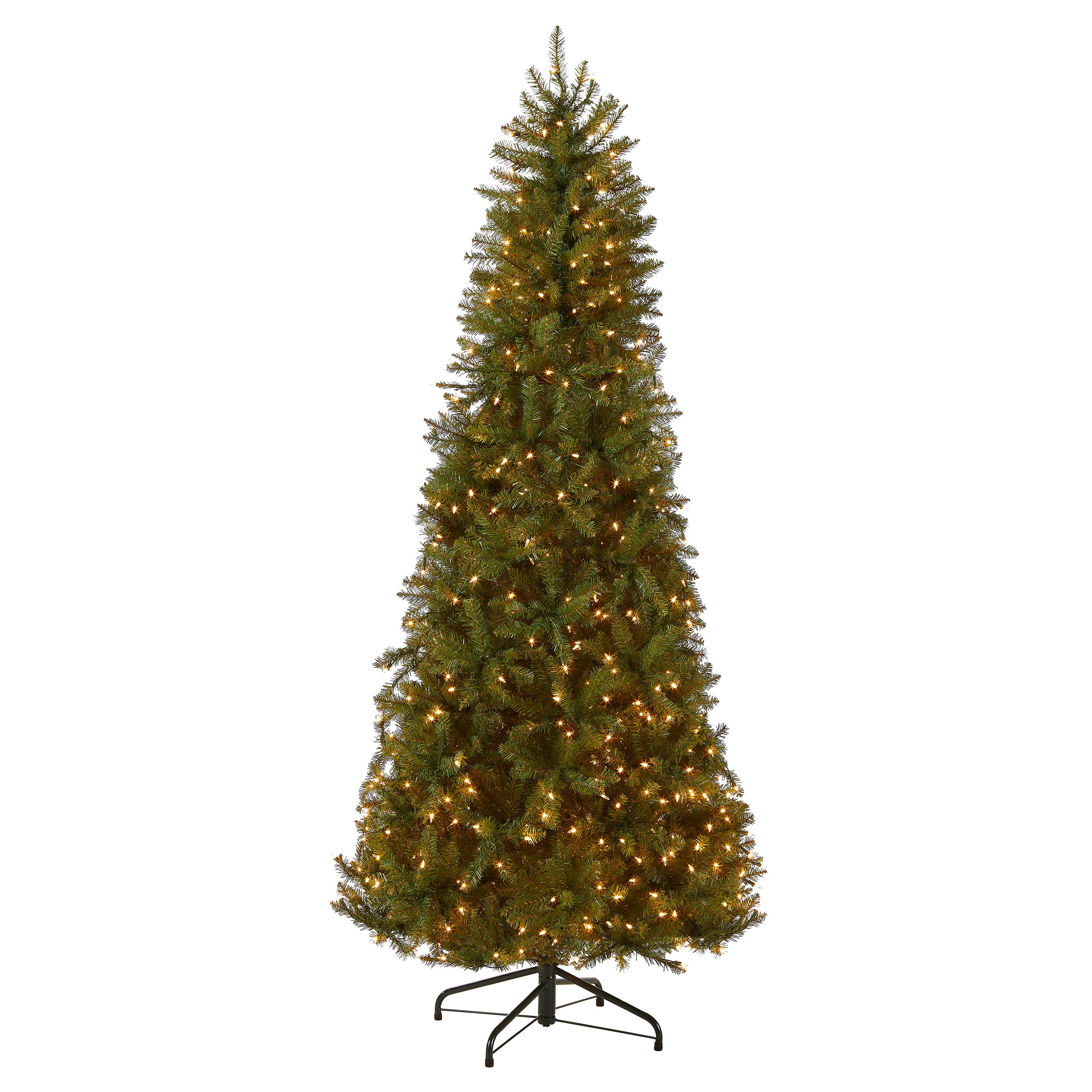 7.5 ft. Pre-Lit Dunhill Fir Slim Tree with 600 Clear Lights, Plug-In