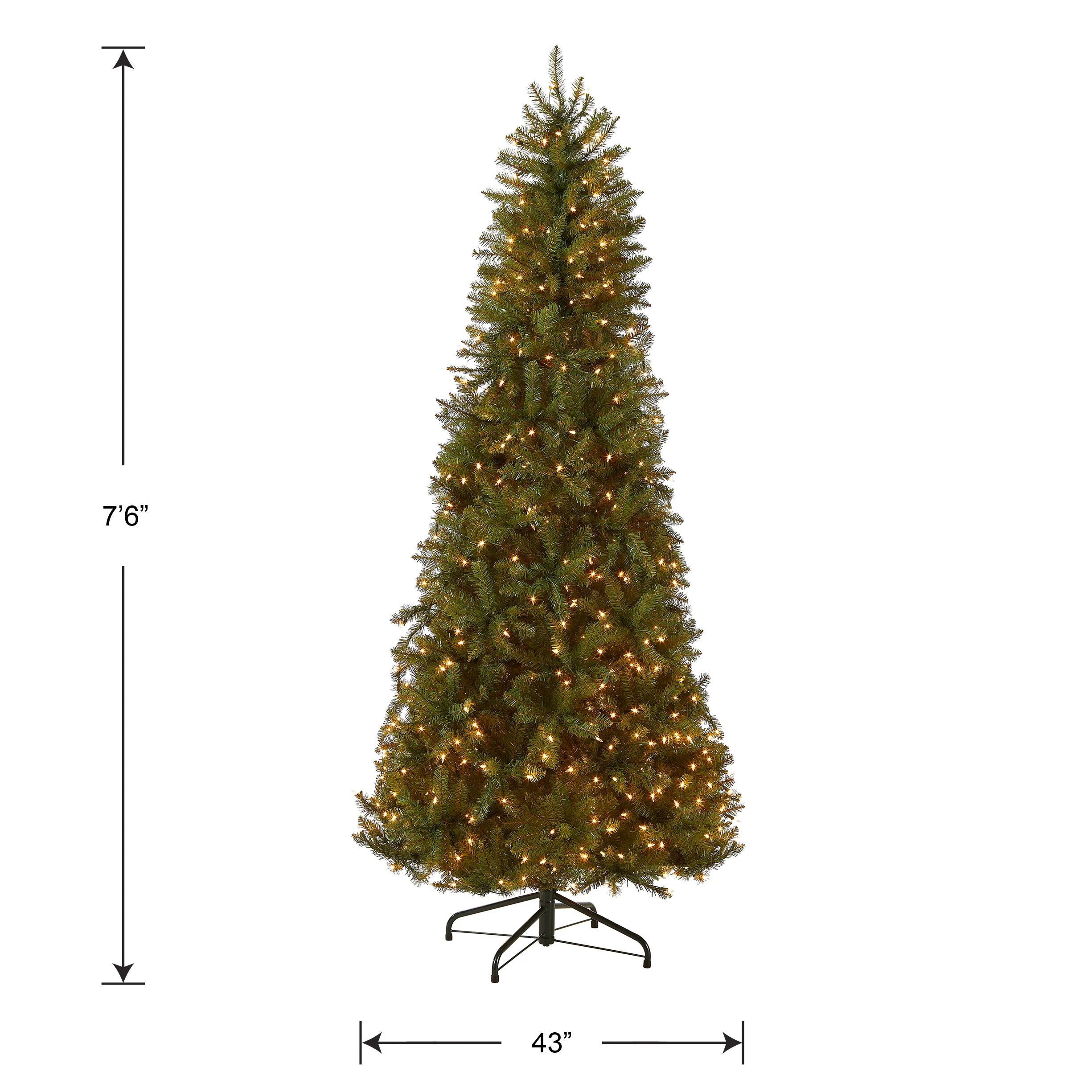 7.5 ft. Pre-Lit Dunhill Fir Slim Tree with 600 Clear Lights, Plug-In - Image 5