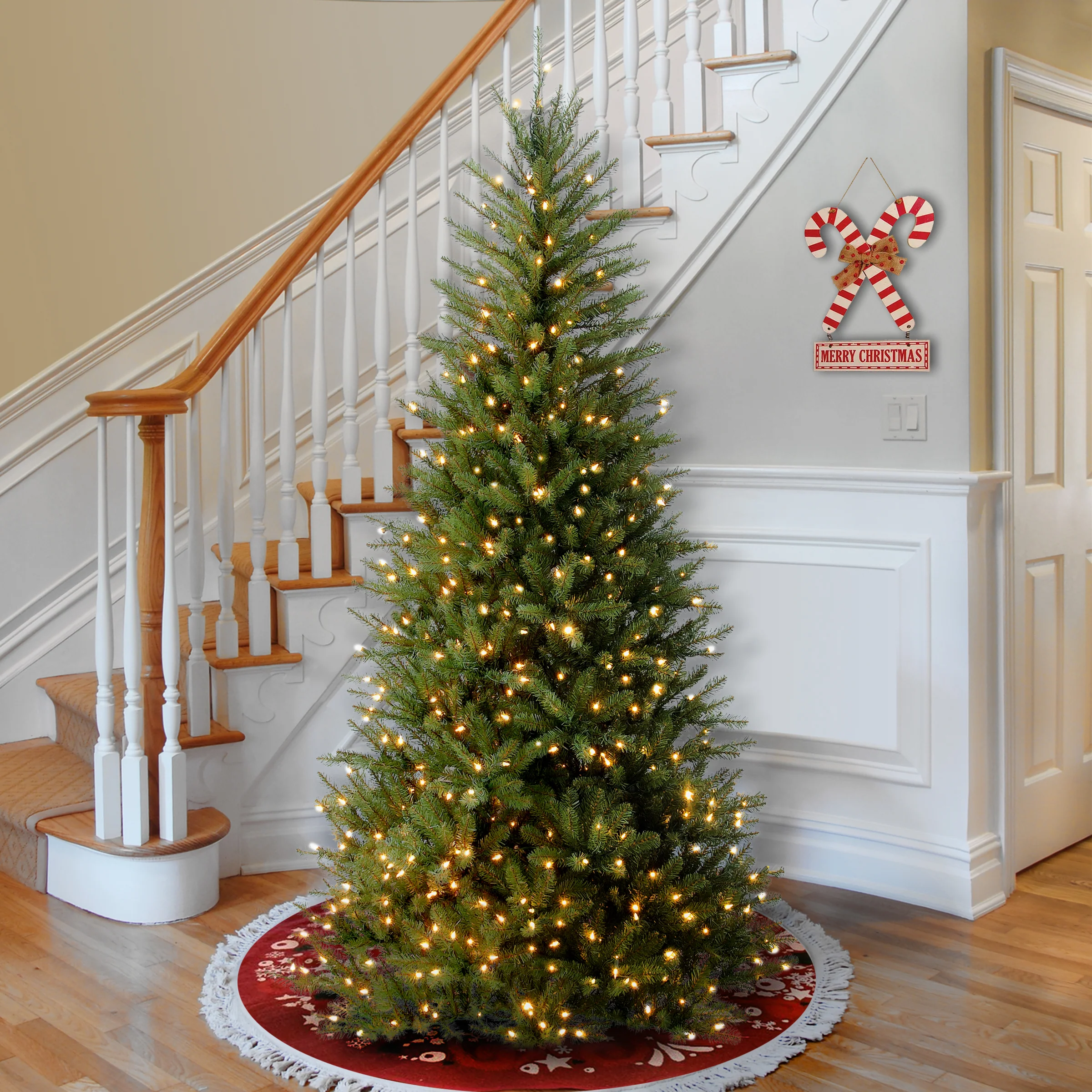 7.5 ft. Pre-Lit Dunhill Fir Slim Tree with 600 Clear Lights, Plug-In - Image 6