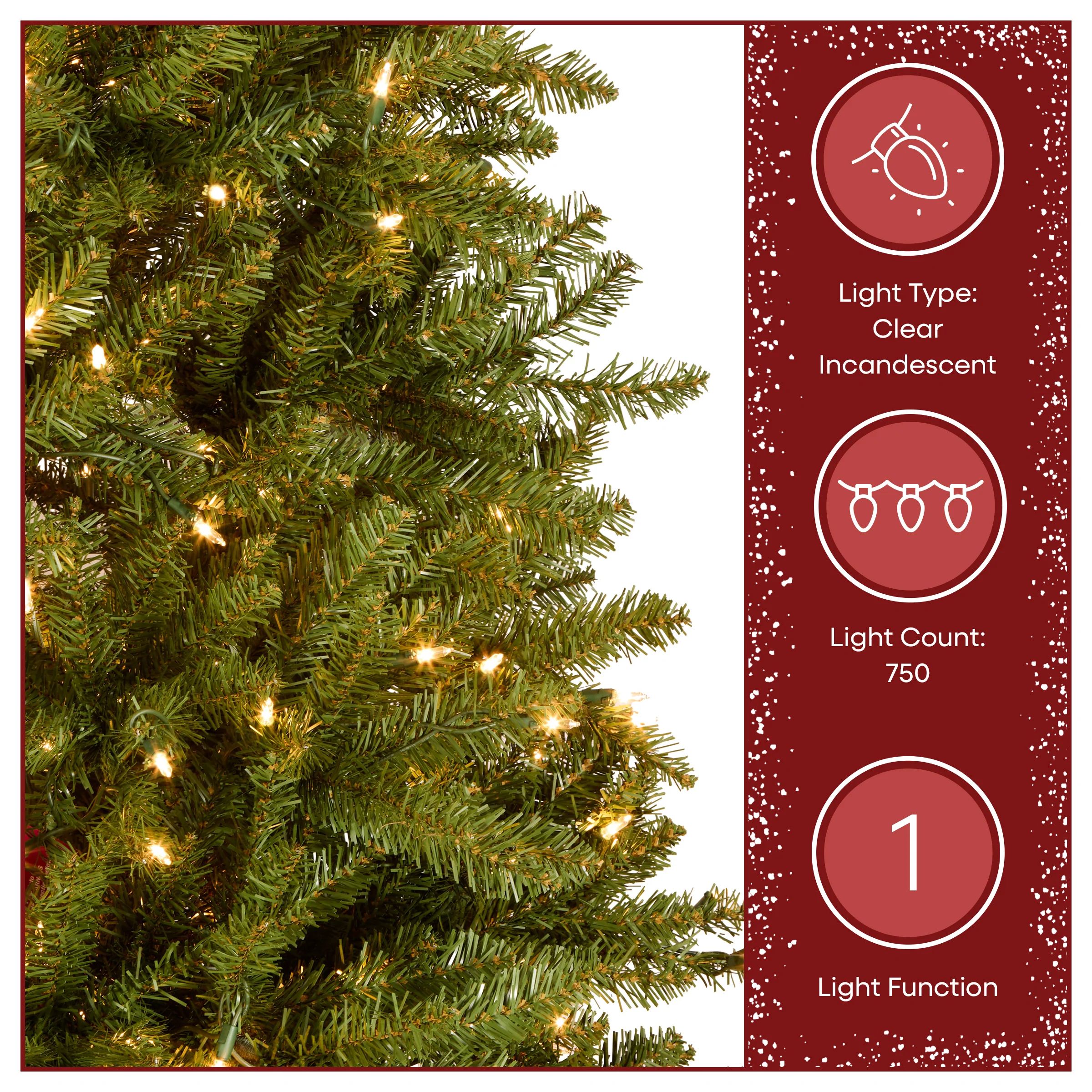 7.5 ft. Pre-Lit Dunhill Fir Hinged Tree with Clear Lights, Plug-In - Image 5