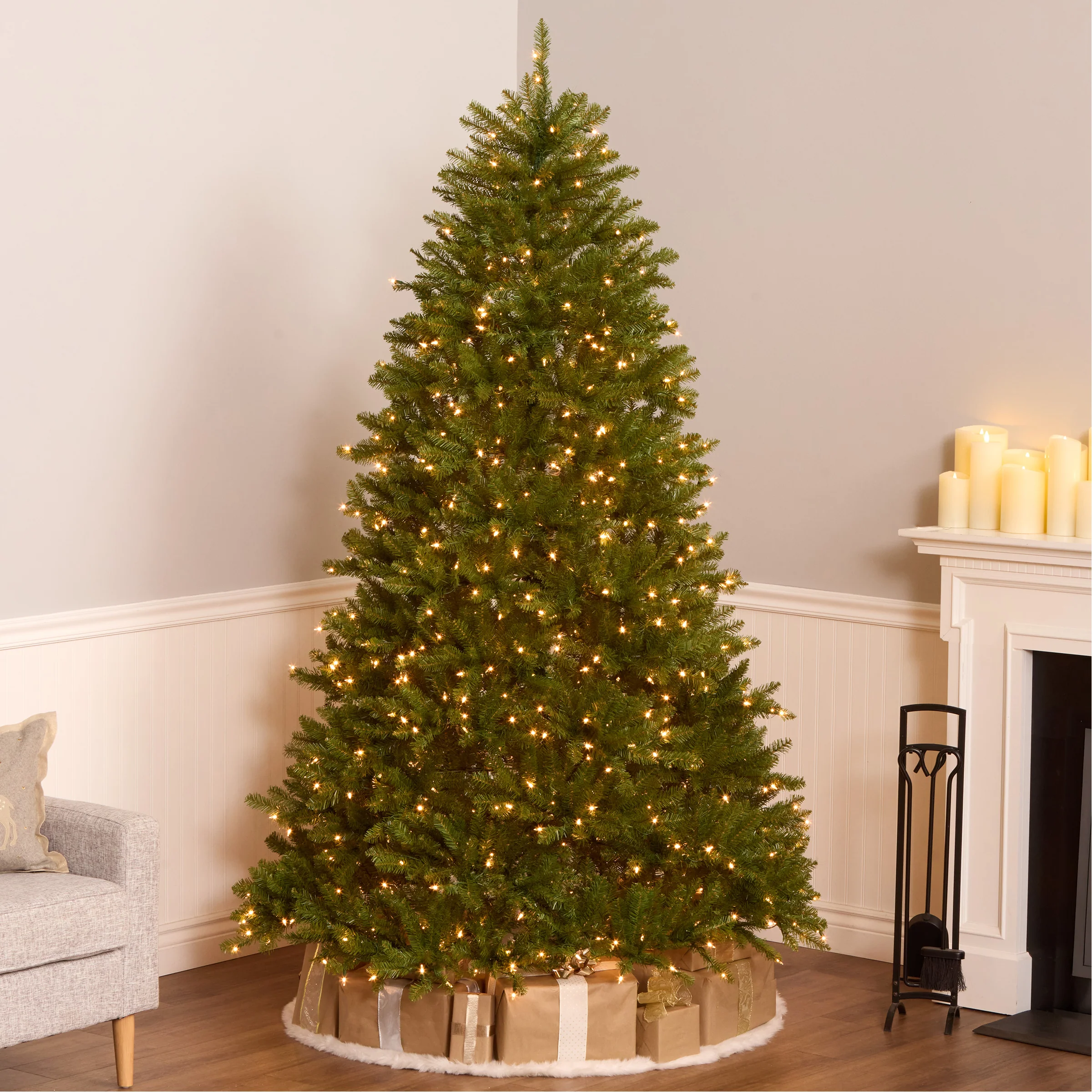 7.5 ft. Pre-Lit Dunhill Fir Hinged Tree with Clear Lights, Plug-In - Image 8