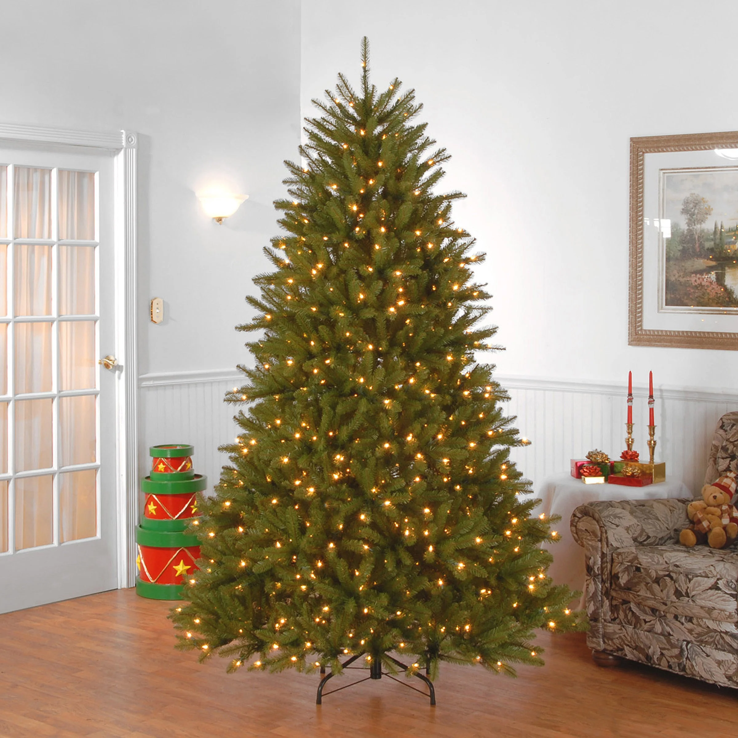 7.5 ft. Pre-Lit Dunhill Fir Tree with Clear Lights - Image 4