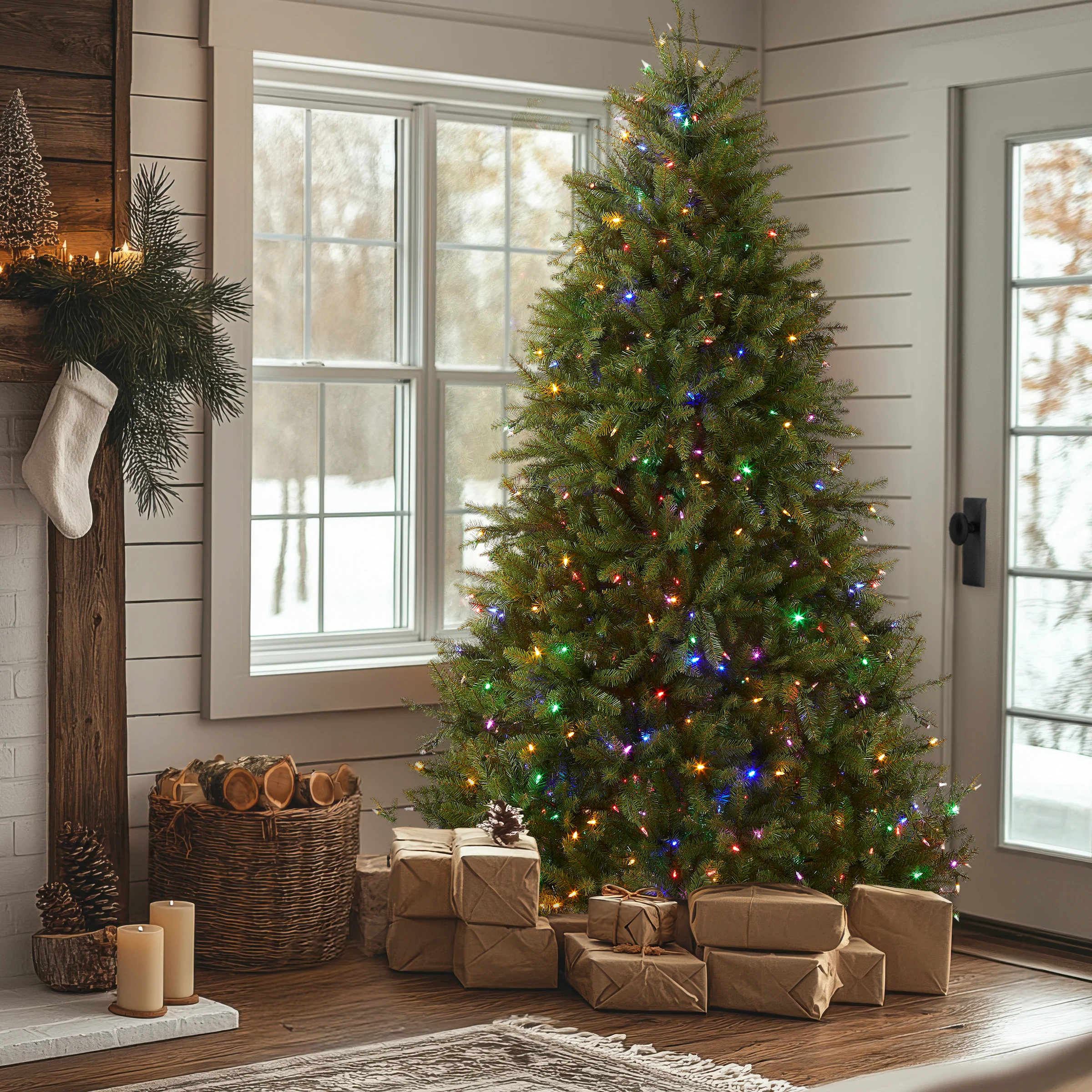 7.5 ft. Pre-Lit Dunhill Fir Tree with Dual Color LED Lights, Plug-In - Image 9