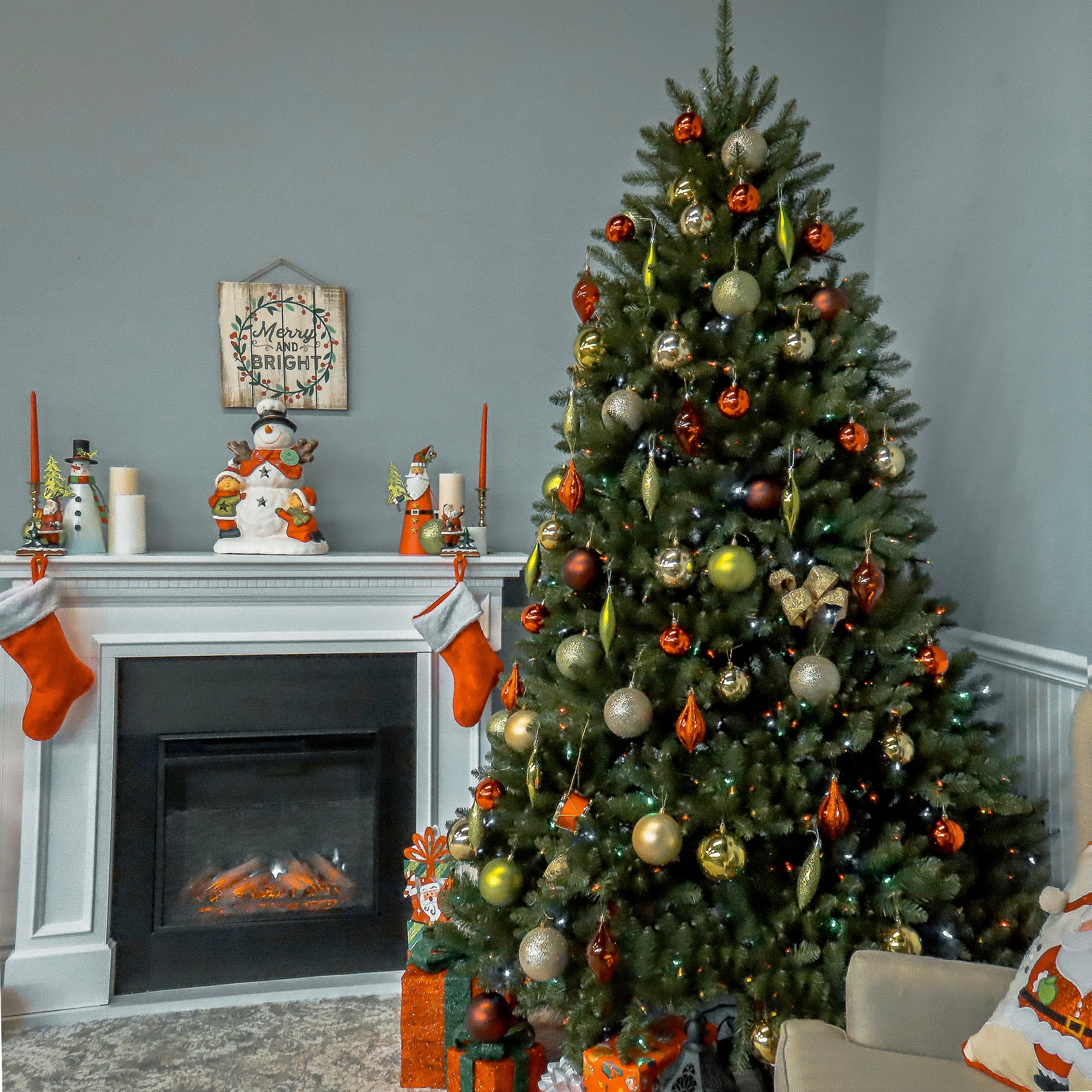 7.5 ft. Pre-Lit Dunhill Fir Tree with Multicolor Lights, Plug-In - Image 9