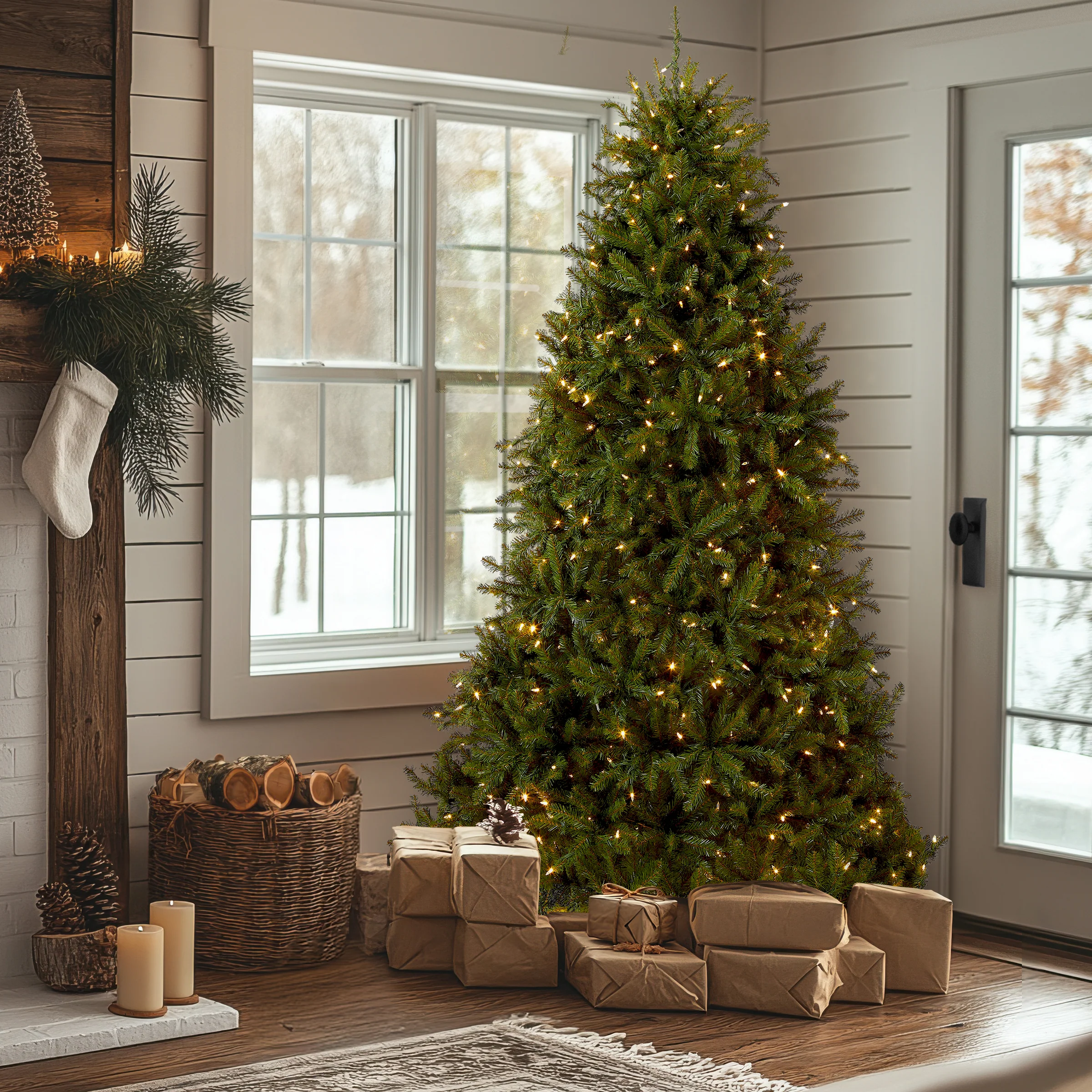 7.5 ft. Pre-Lit Dunhill Fir Tree with PowerConnect Dual Color LED Lights, Plug-In - Image 9