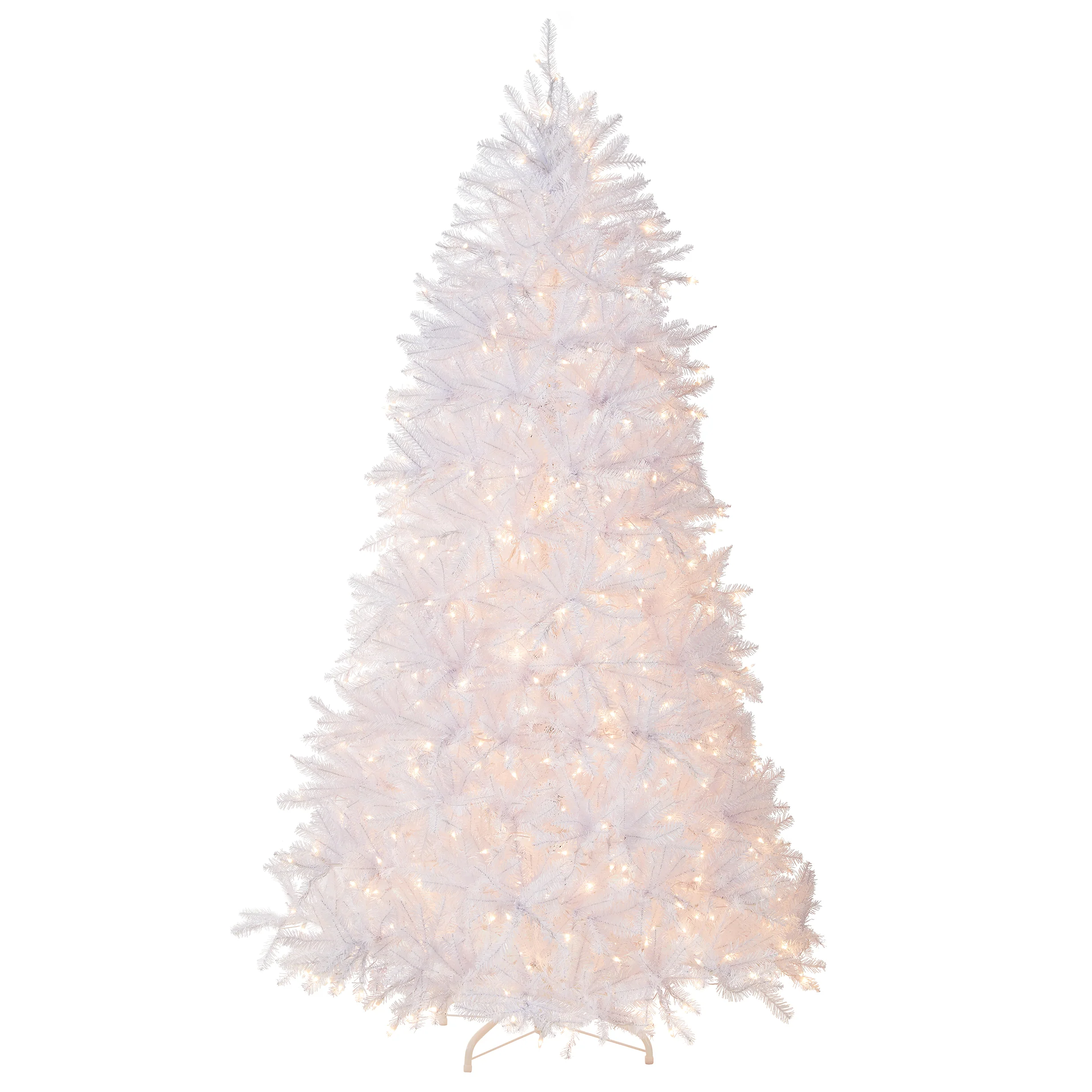 7.5 ft. Pre-Lit Dunhill Fir White Tree with Clear Lights, Plug-In