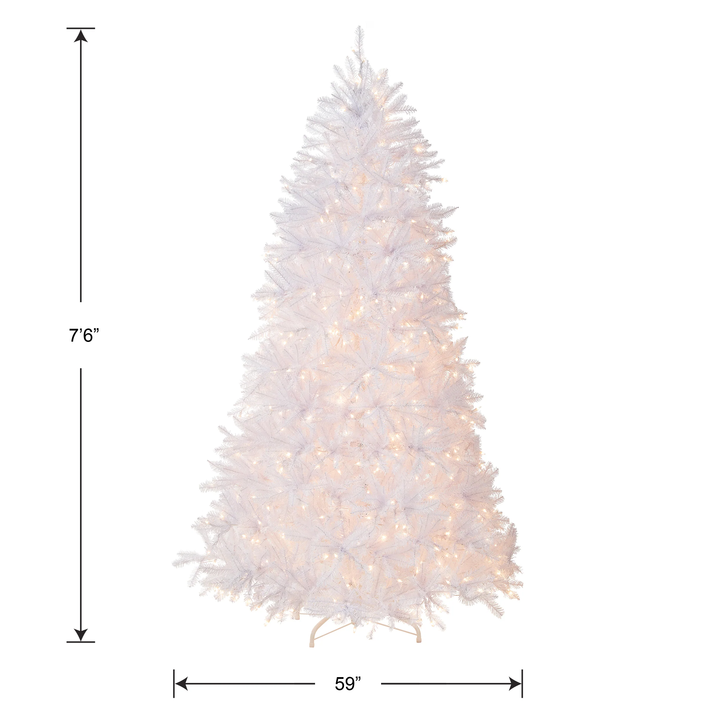 7.5 ft. Pre-Lit Dunhill Fir White Tree with Clear Lights, Plug-In - Image 3