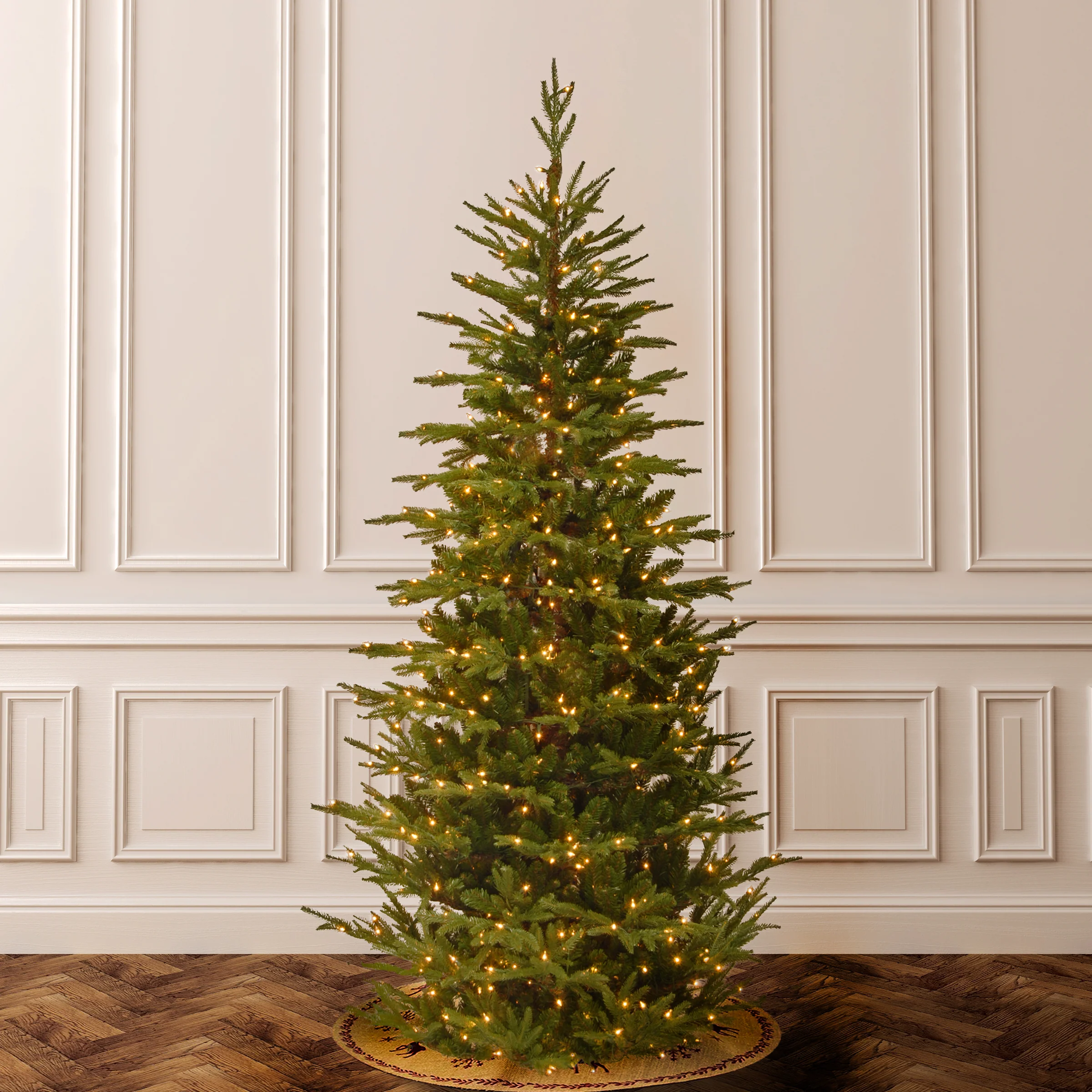 7.5 ft. Pre-Lit Fraser Grande Slim Tree with Clear Lights, Plug-In - Image 3