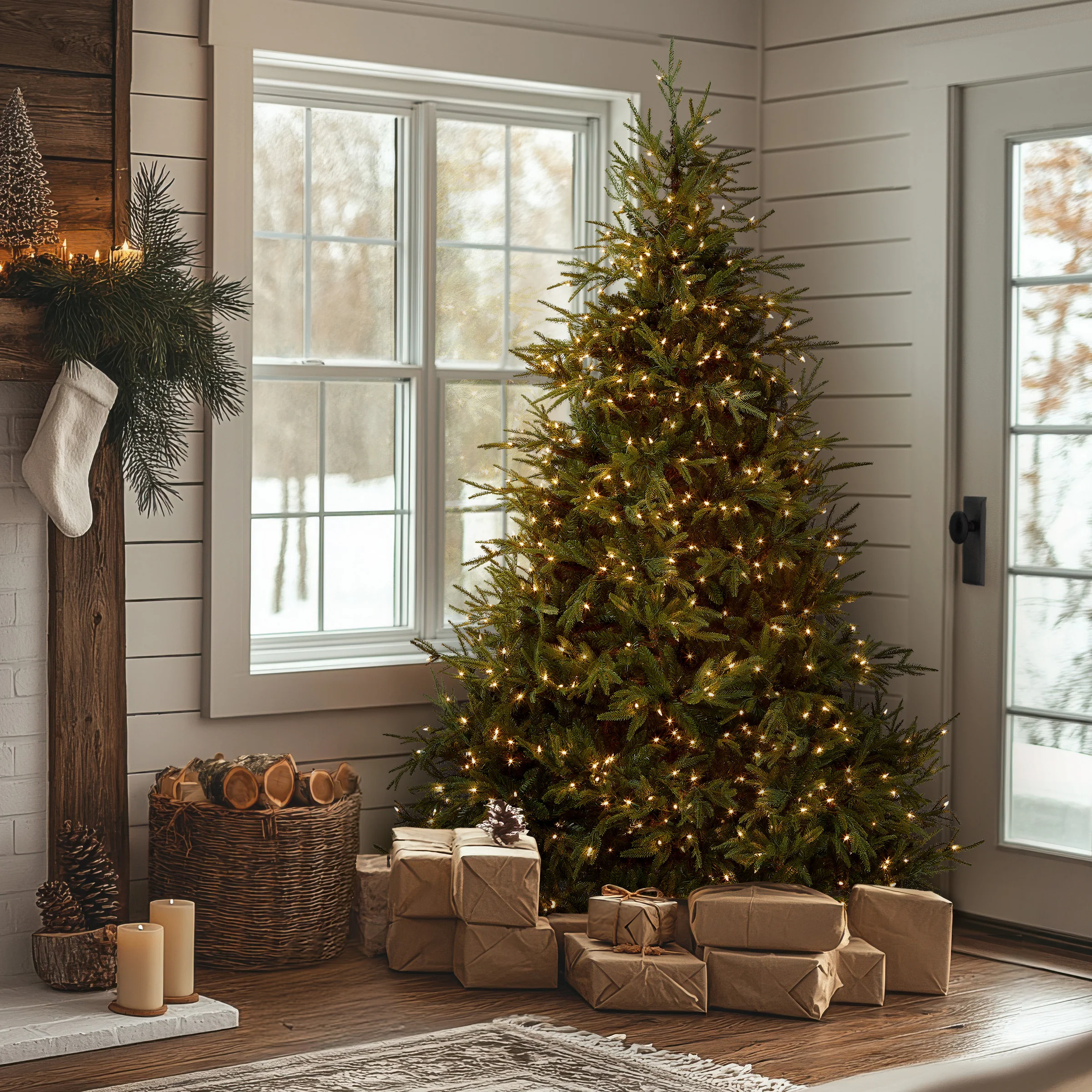 7.5 ft. Pre-Lit Fraser Grande Tree with Clear Lights, Plug-In - Image 2