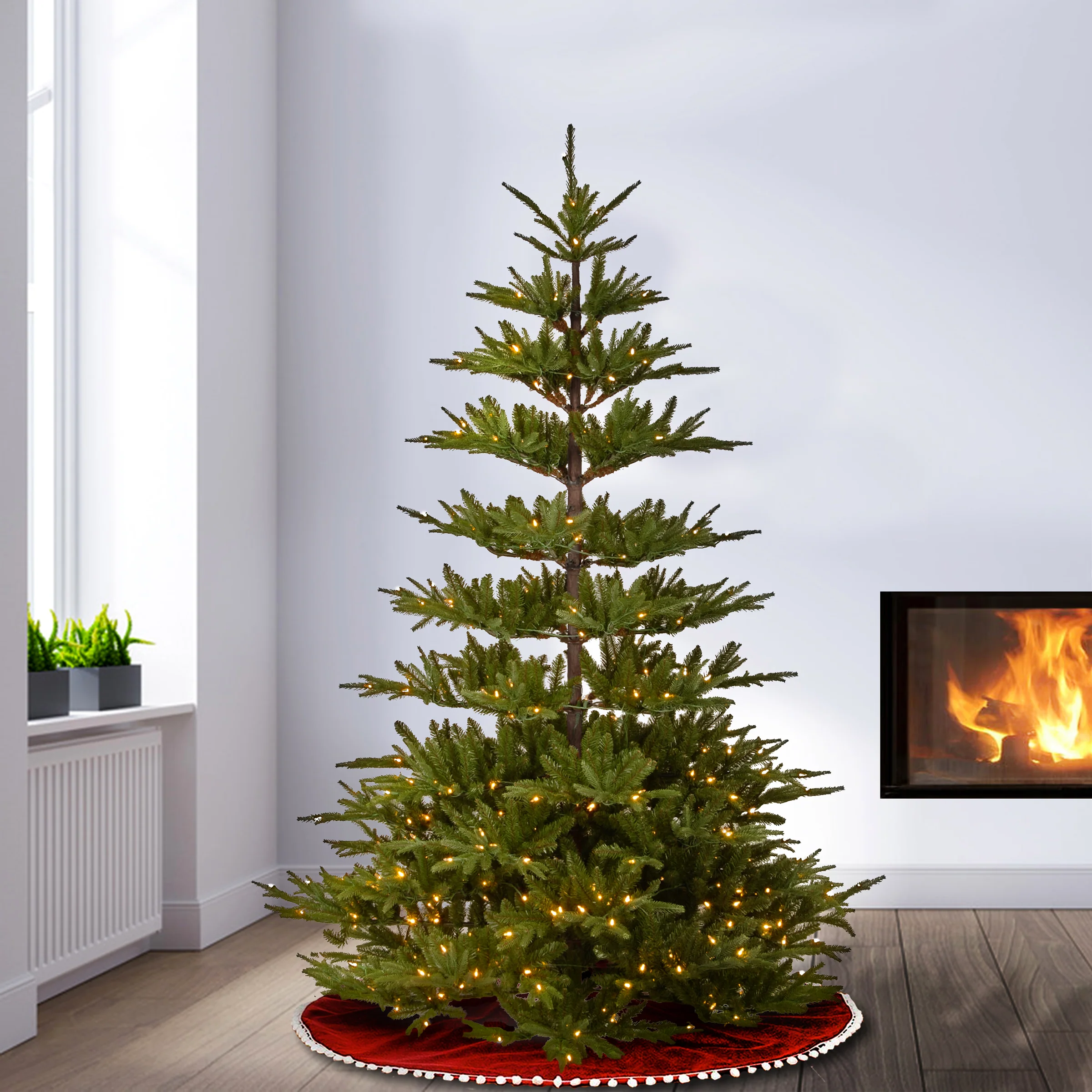 7.5 ft. Pre-Lit Glenwood Fir Tree with PowerConnect Clear Lights - Image 2