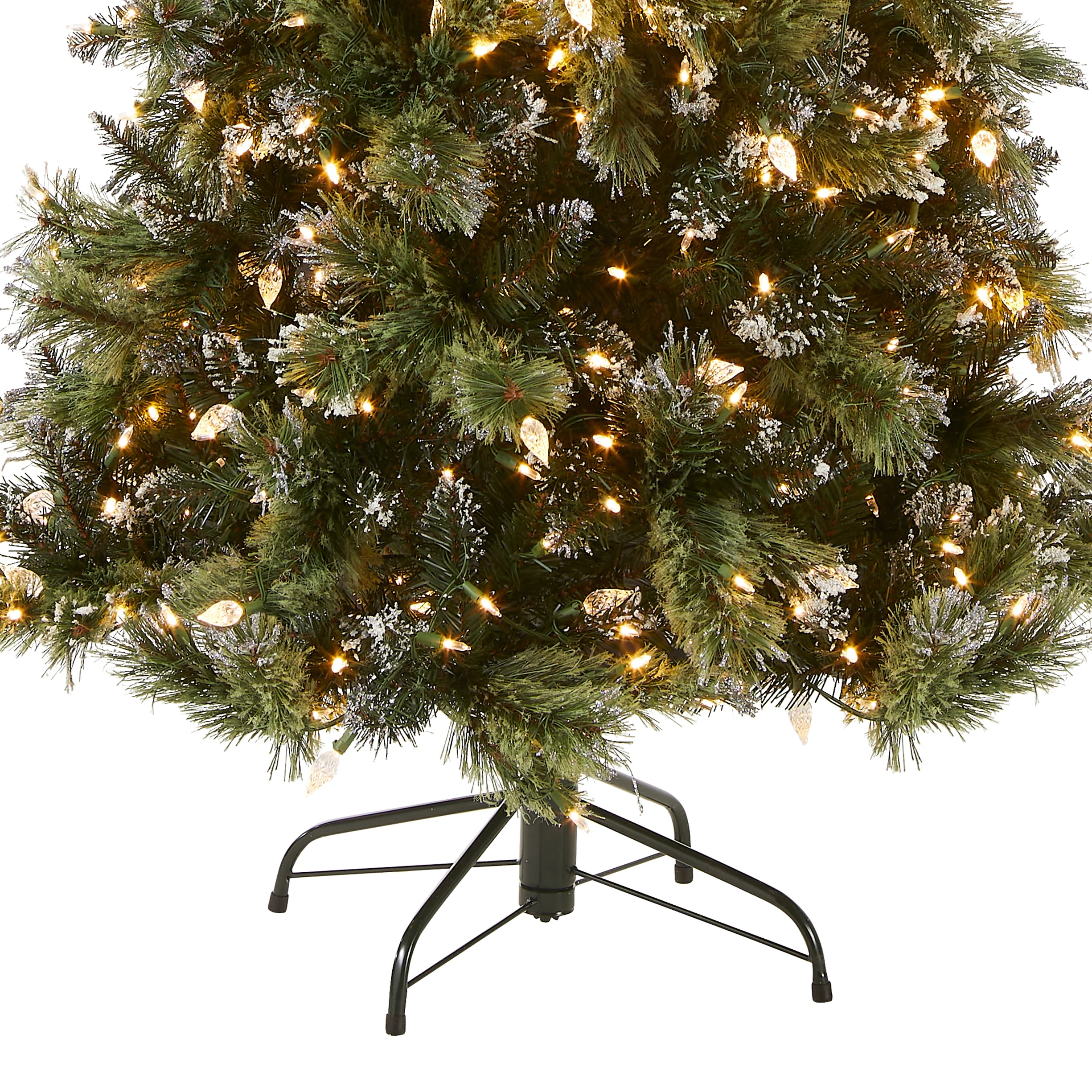 7.5 ft. Pre-Lit Glittery Bristle Slim Tree with LED Lights, Plug-In - Image 4