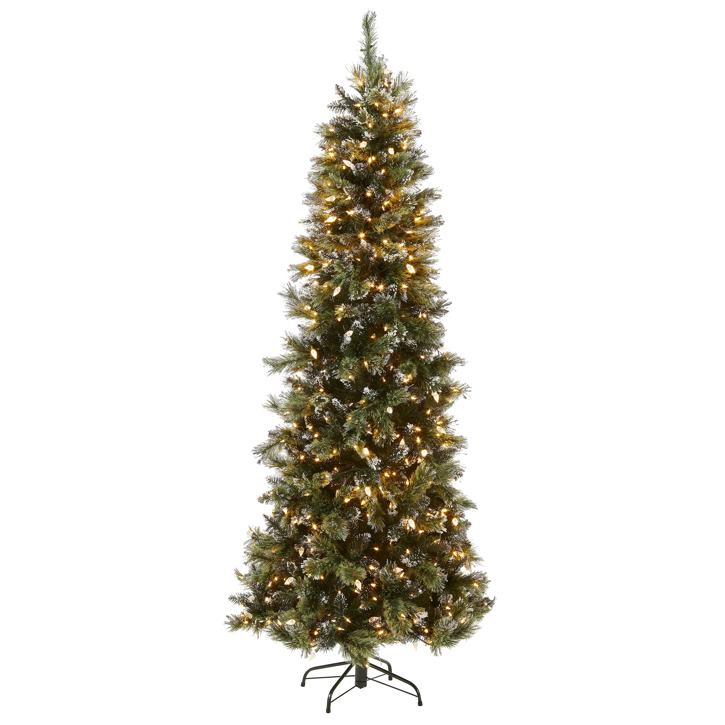 7.5 ft. Pre-Lit Glittery Bristle Slim Tree with LED Lights, Plug-In - Image 7