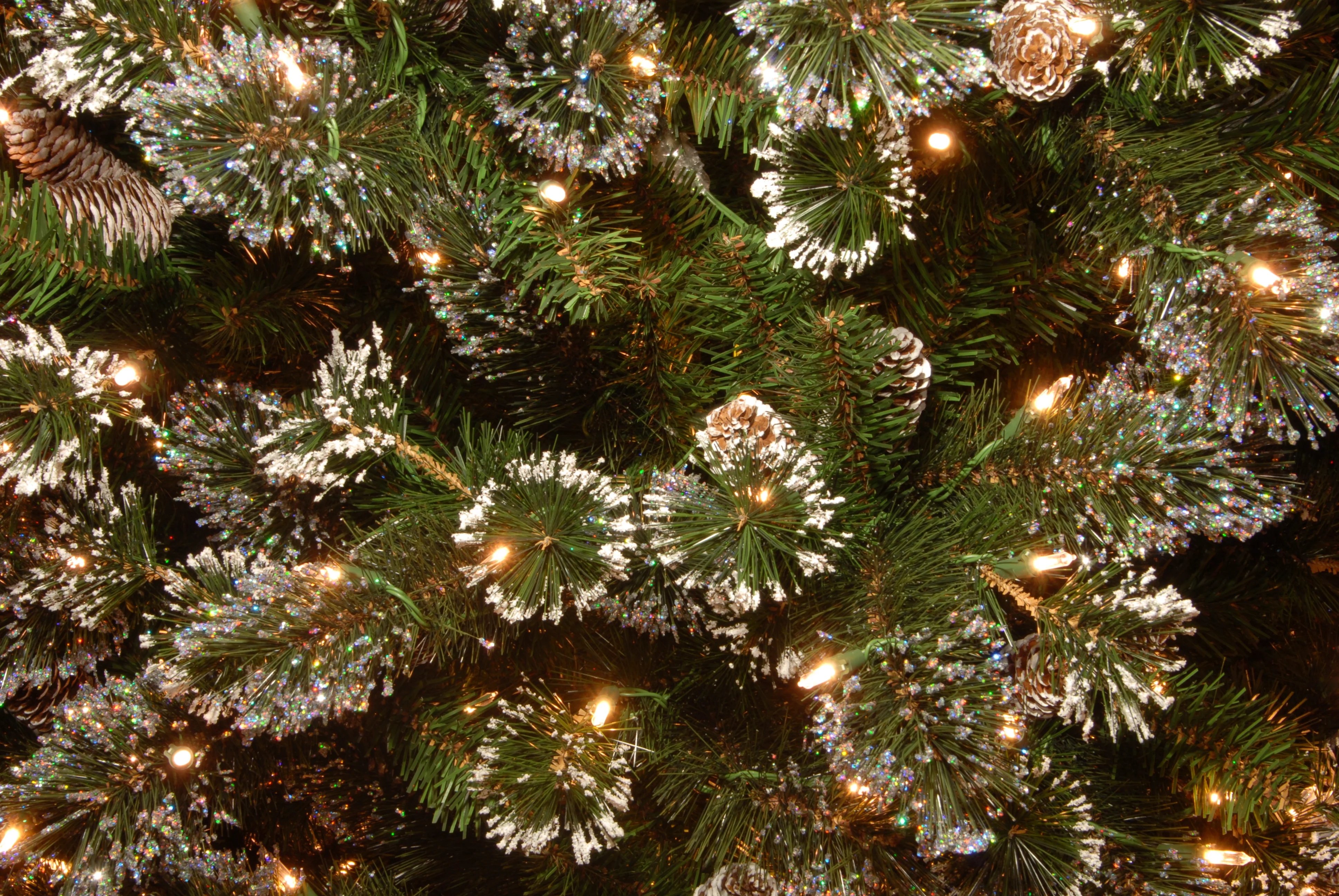 7.5 ft. Pre-Lit Glittery Pine Slim Tree with Clear Lights, Plug-In - Image 2