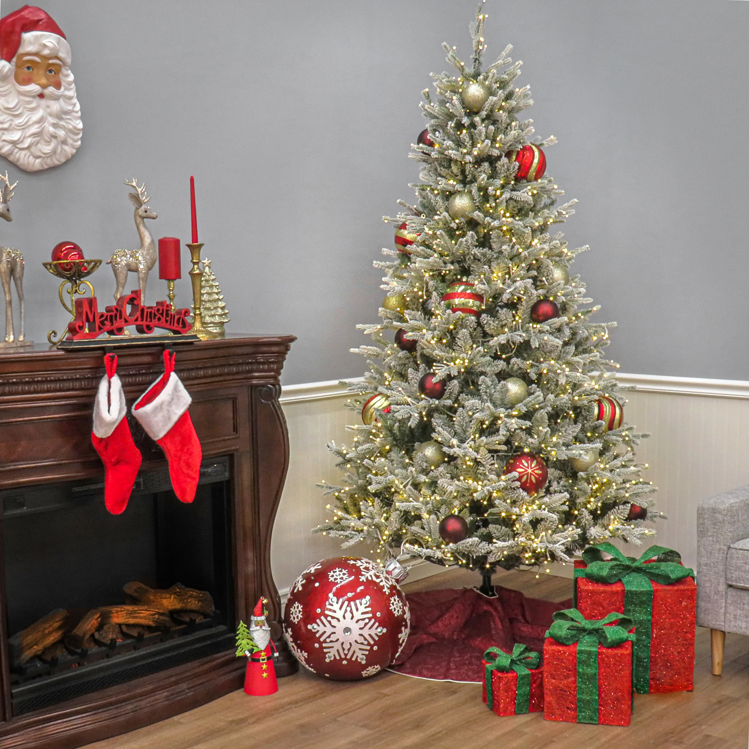 7.5 ft. Pre-Lit Holliston Tree with Dual Color LED Cosmic Lights - Image 5