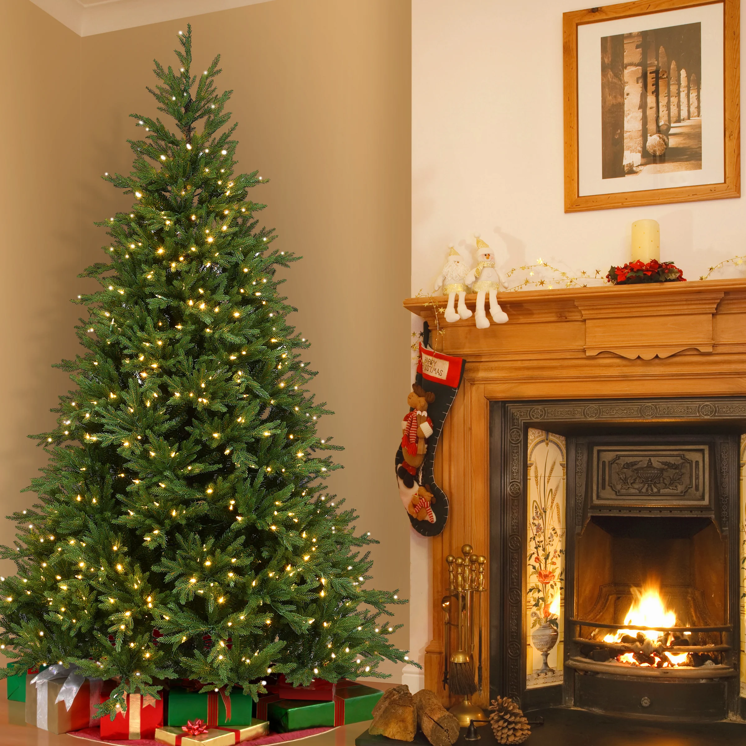 7.5 ft. Pre-Lit Huron Spruce Tree with Dual Color LED Lights - Image 2