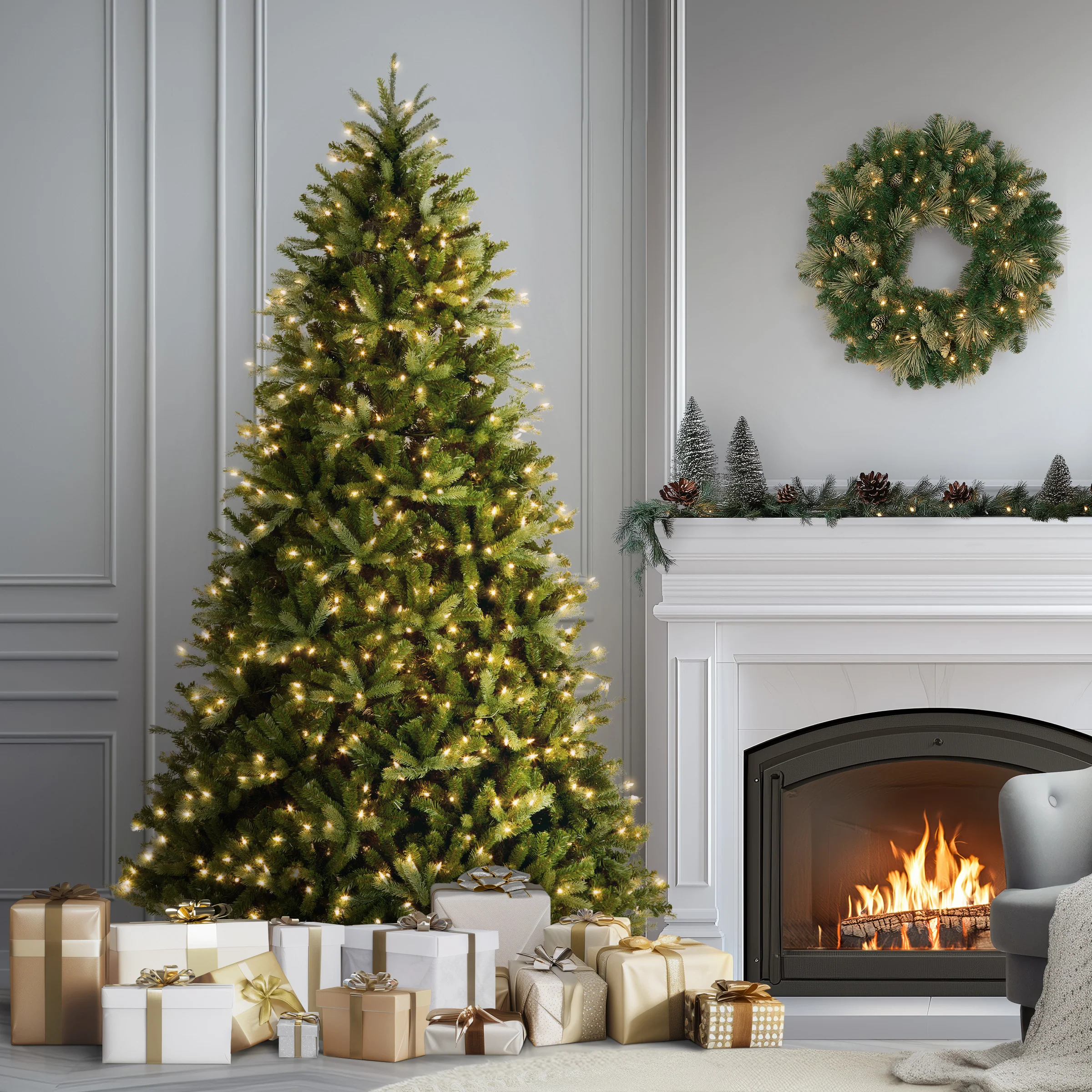 7.5 ft. Pre-Lit Jersey Fraser Fir Medium Tree with Clear Lights - Image 3
